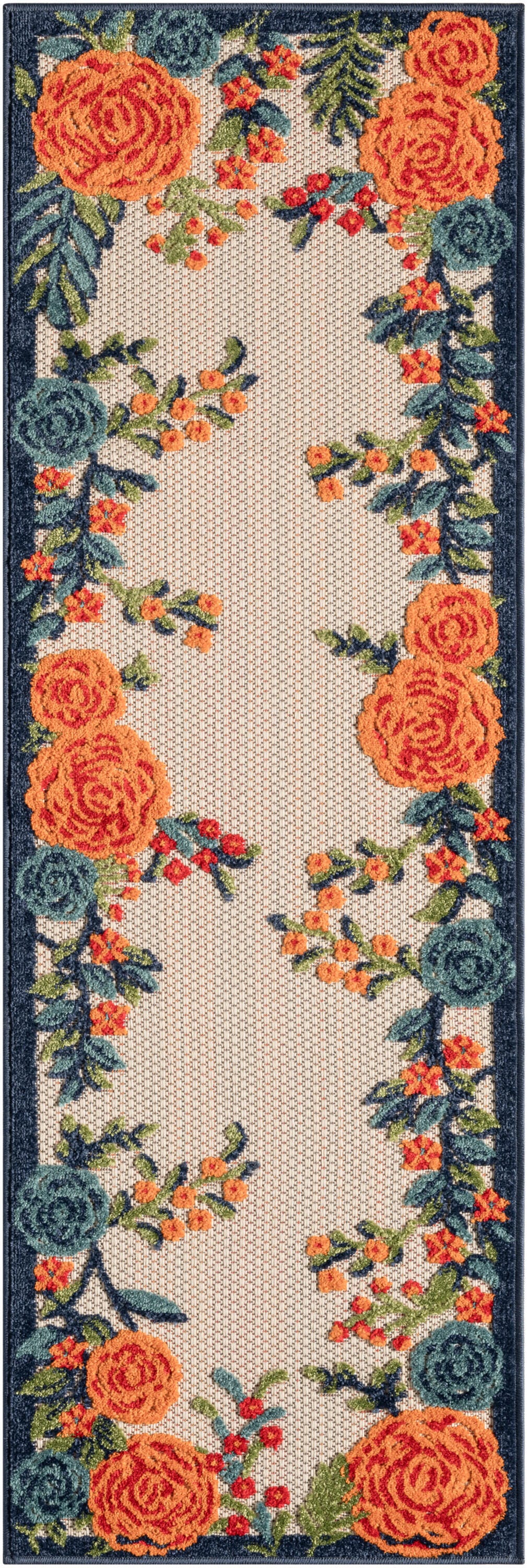 Nourison Home Splash 2' X 6' Rose Floral Indoor/Outdoor Area Rug, Multi, large