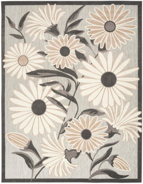 Nourison Home Splash Indoor/Outdoor 5'3" X 7'5" Daisy Floral Area Rug