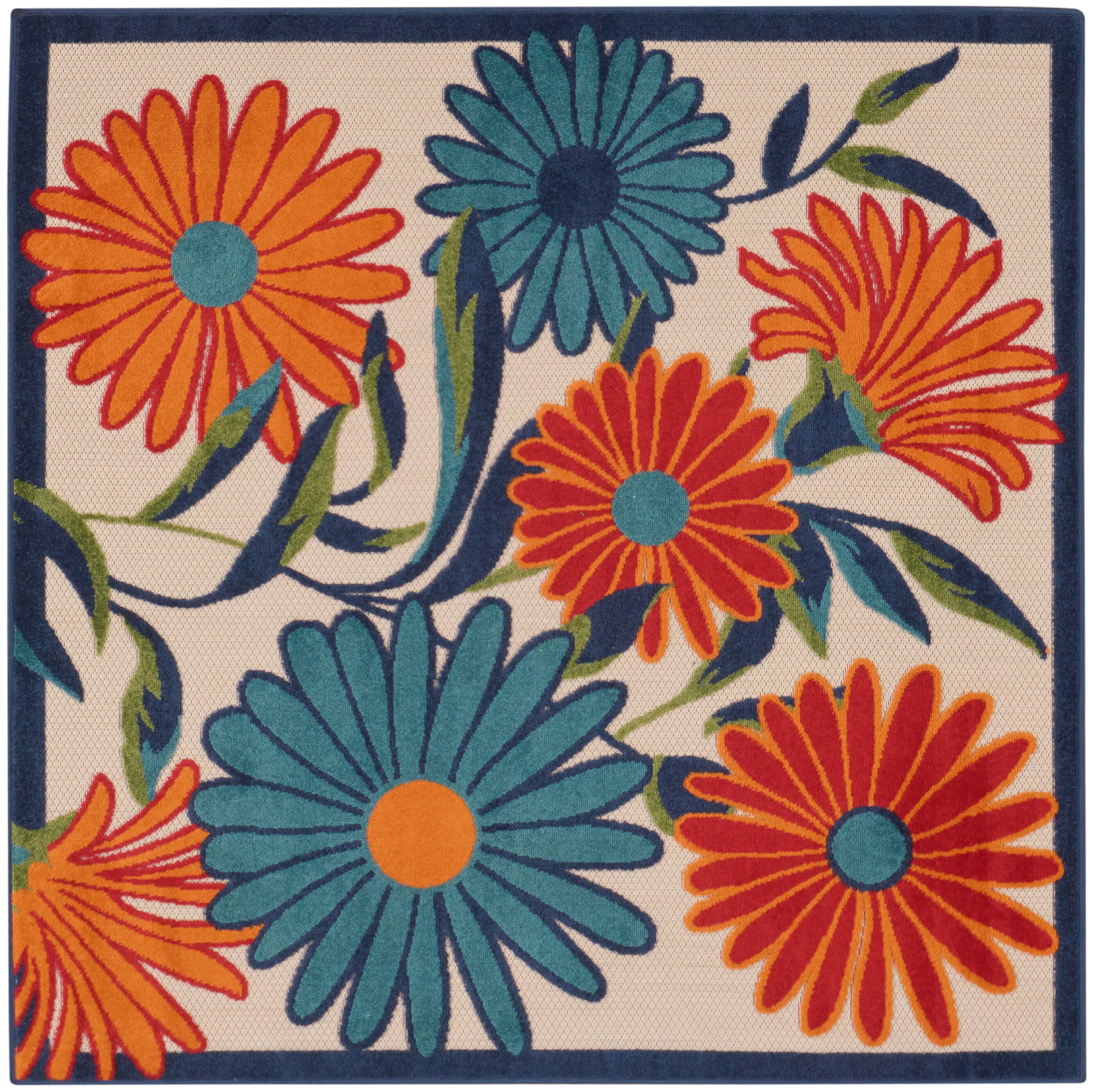 Nourison Home Splash 5' X Daisy Floral Area Rug, Multi, large