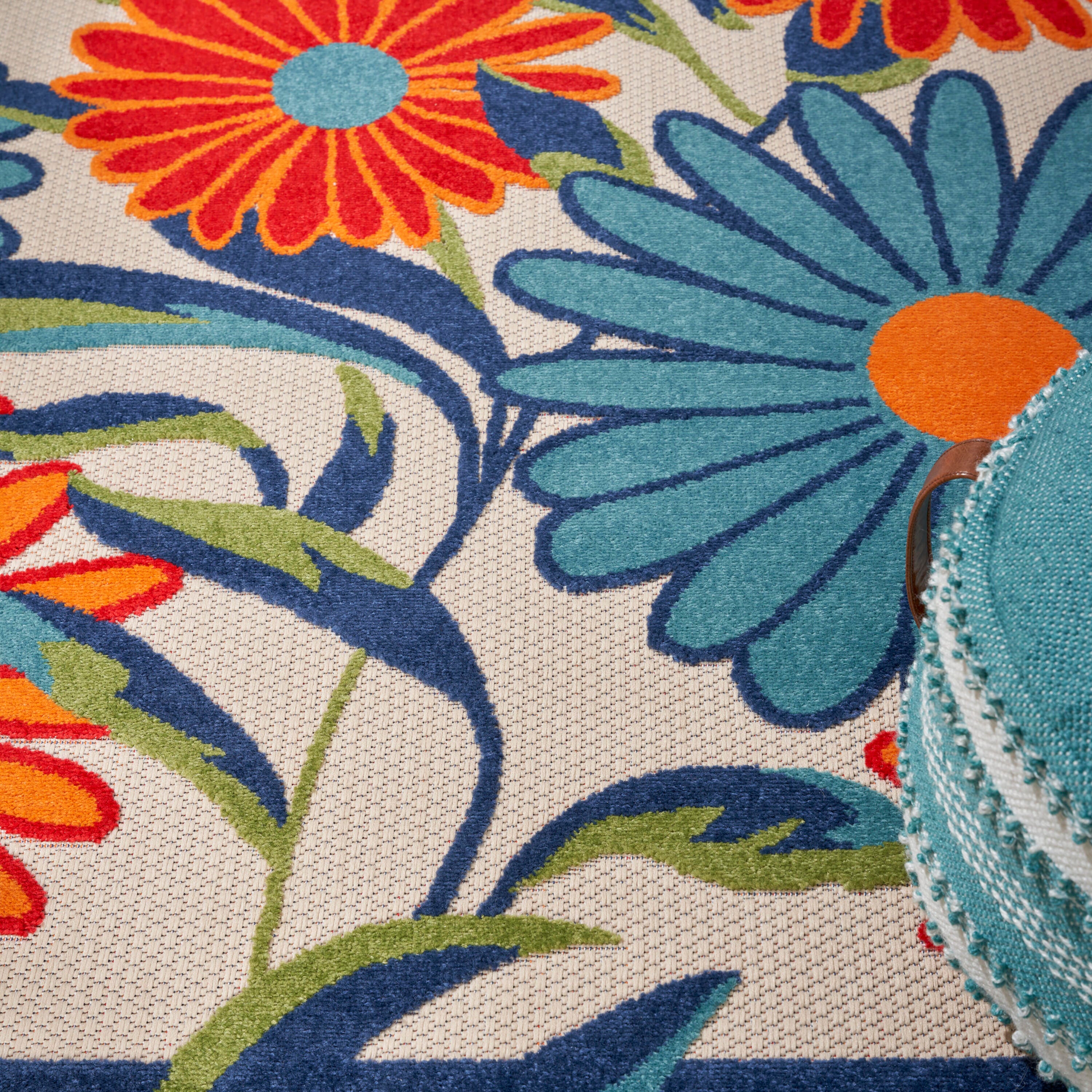 Nourison Home Splash 5' X Daisy Floral Area Rug, Multi, large