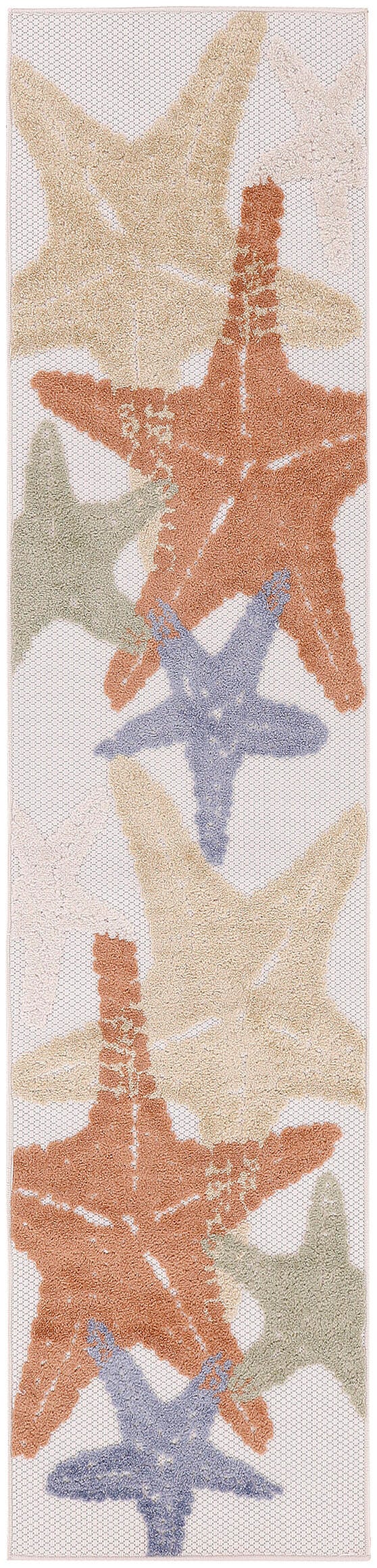 Nourison Home Splash 2' X 6' Starfish Indoor/Outdoor Area Rug, Ivory/Multi, large