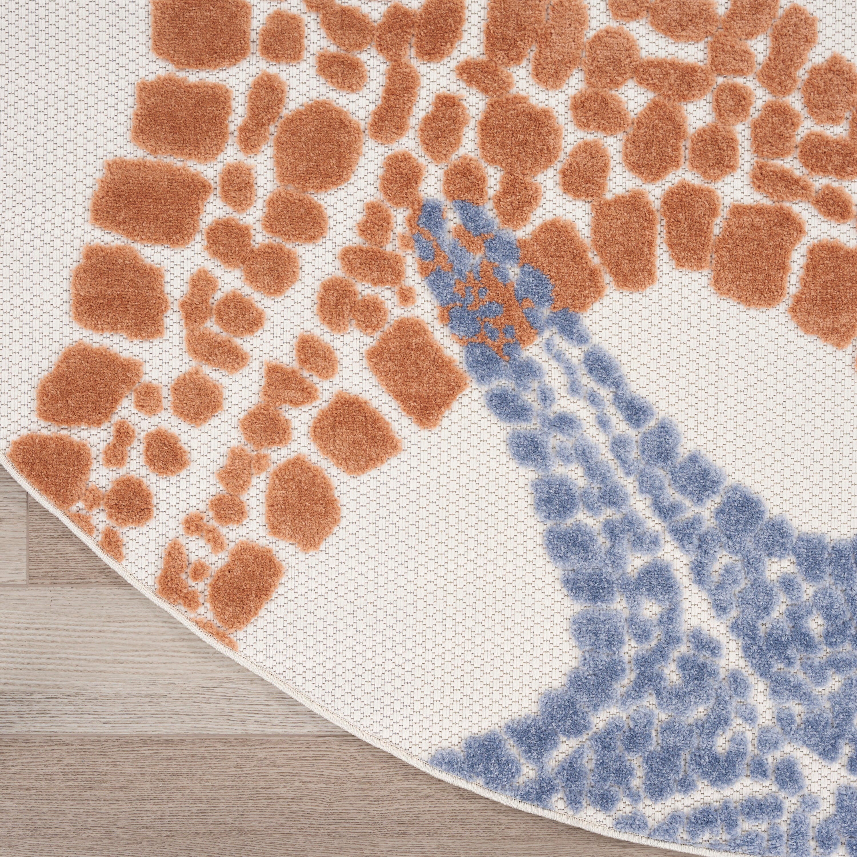 Nourison Home Splash 5'3" X Round Starfish Indoor/Outdoor Area Rug, Ivory/Multi, large