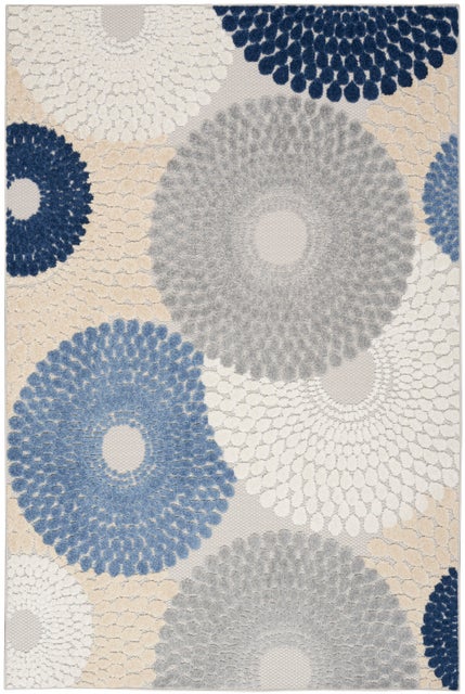 Nourison Home Splash Indoor/Outdoor 5'3" X 7'5" Circular Floral Area Rug