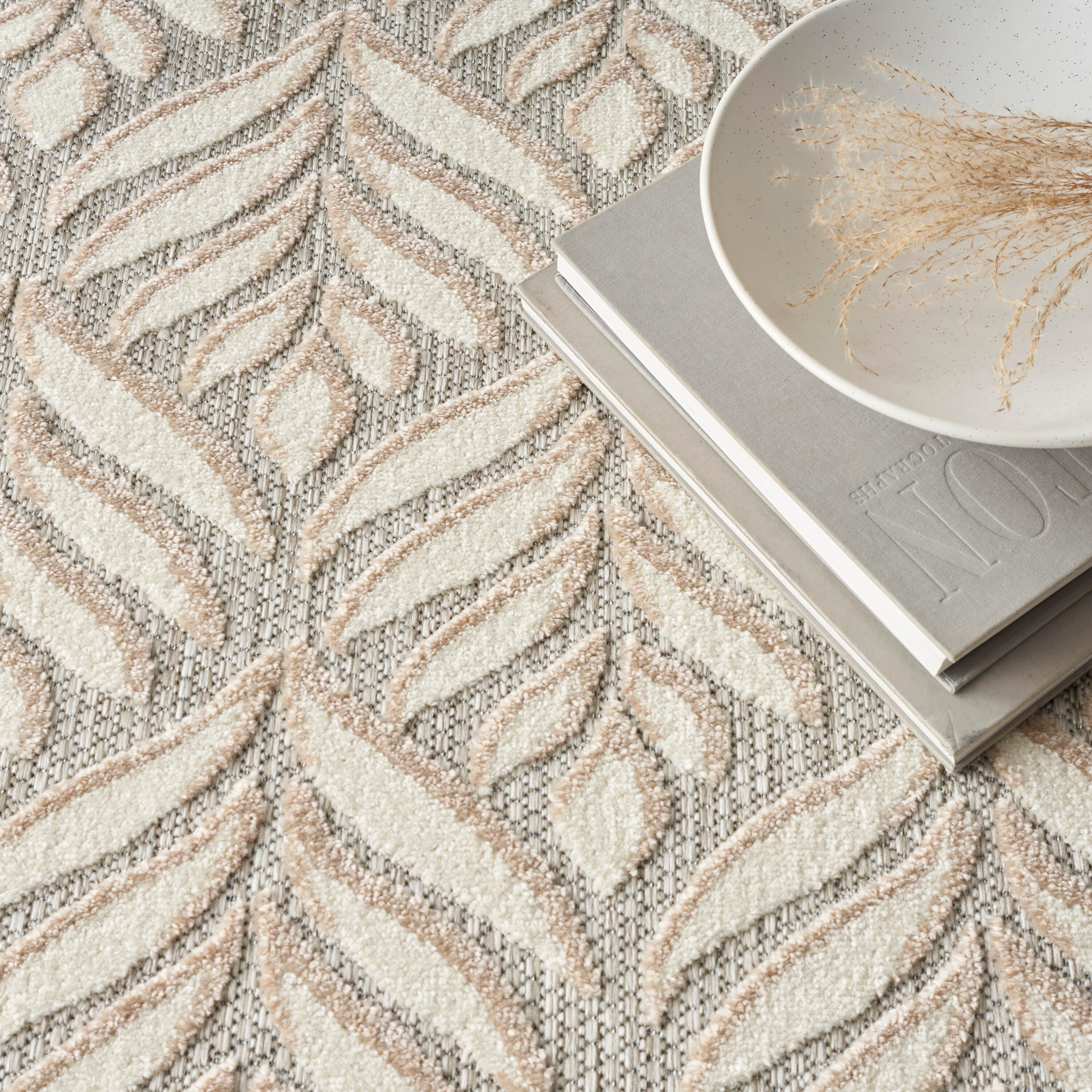 Nourison Home Splash 5'3" X 7'5 Texture Area Rug, Ivory/Gray, large