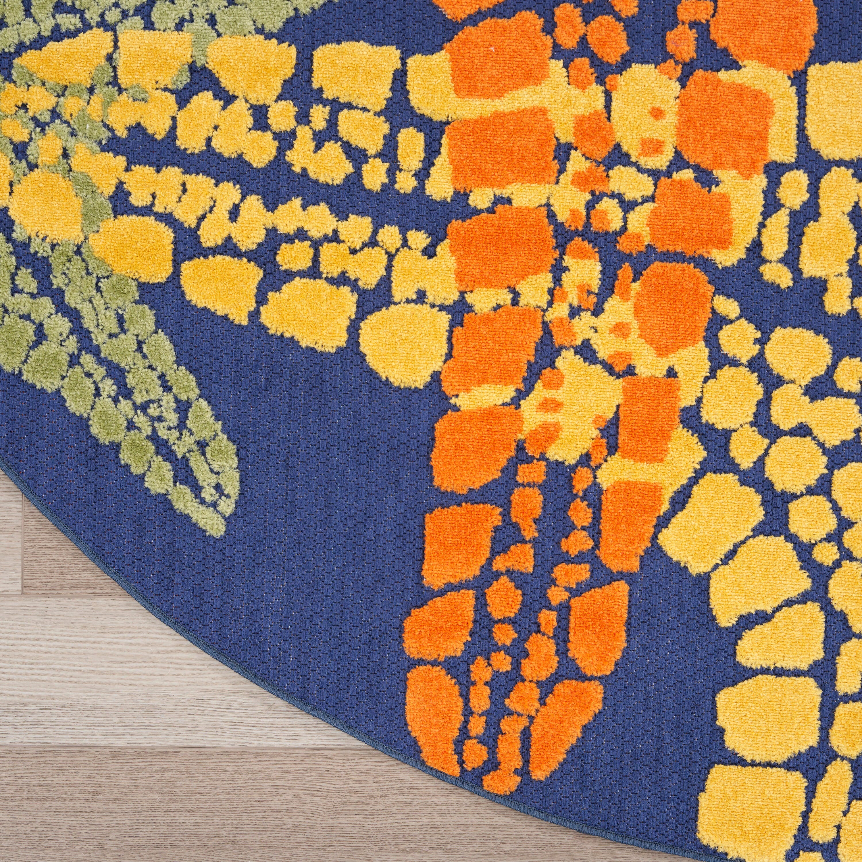 Nourison Home Splash 5'3" X Round Starfish Indoor/Outdoor Area Rug, Blue/Multi, large