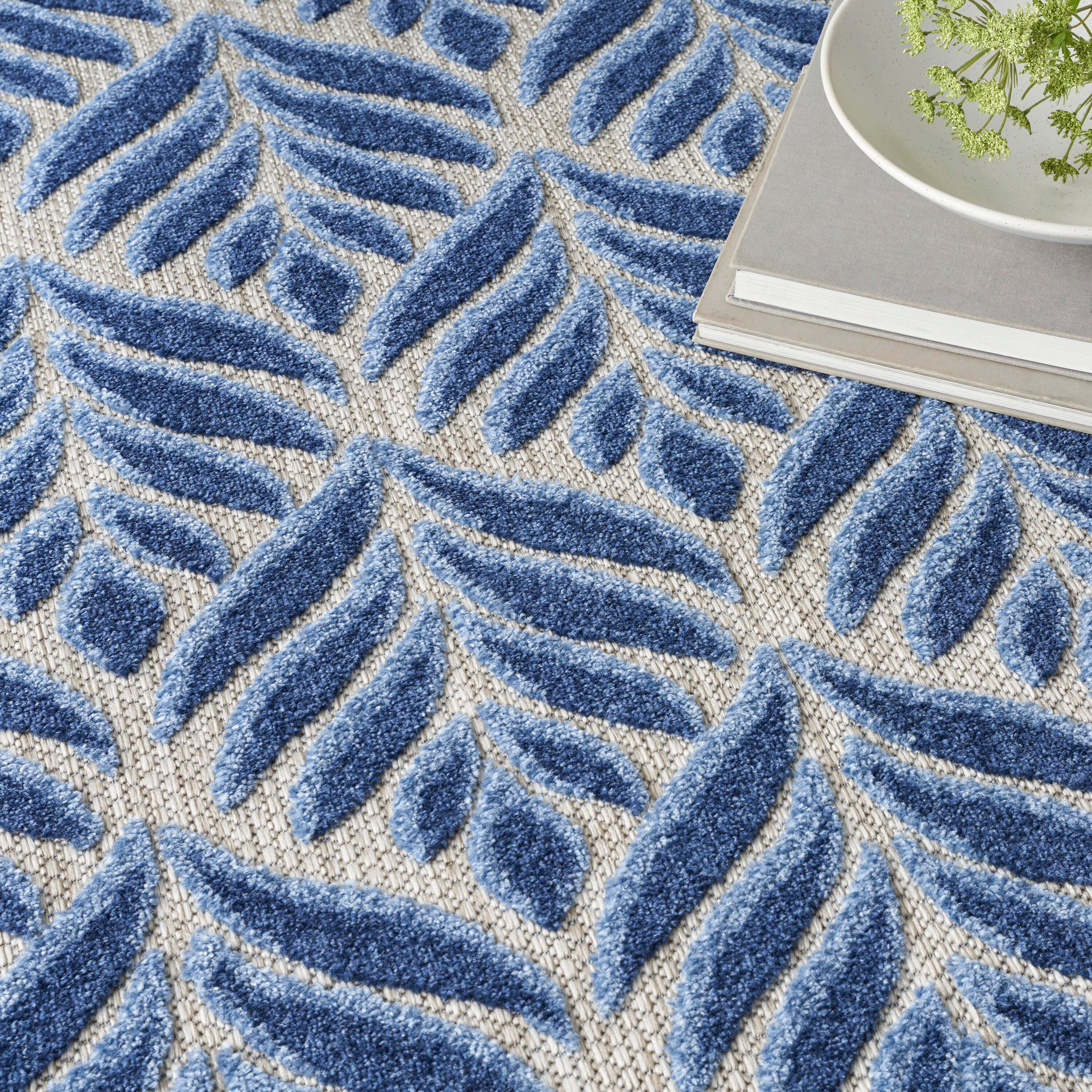 Nourison Home Splash 3'6" X 5'6 Texture Area Rug, Blue, large
