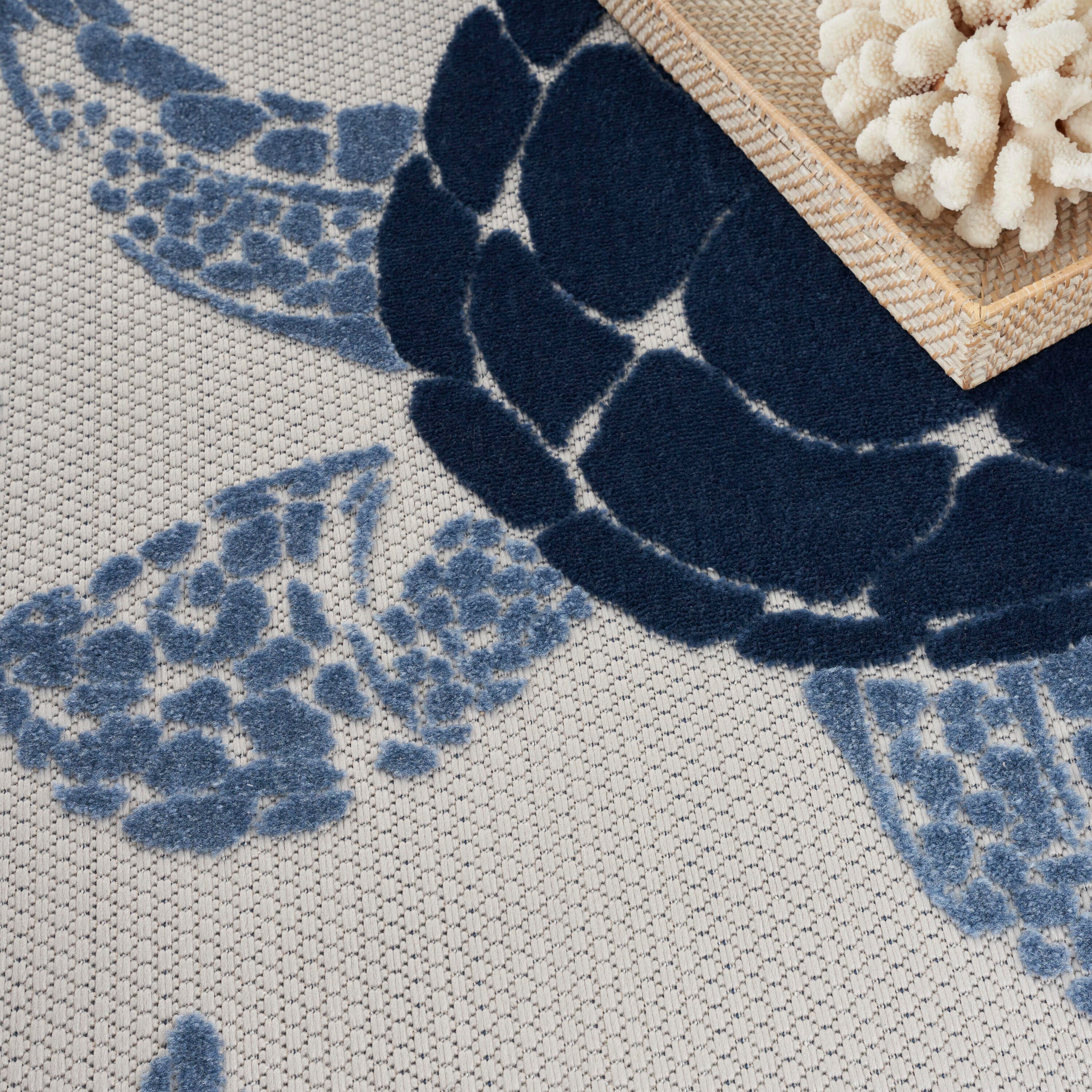 Nourison Home Splash 6' X 9' Motif Area Rug, Navy Blue, large