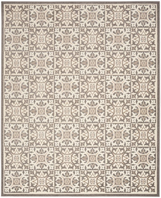 Nourison Home Splash Indoor/Outdoor 6' X 9' Small Geometric Area Rug, Ivory/Gray