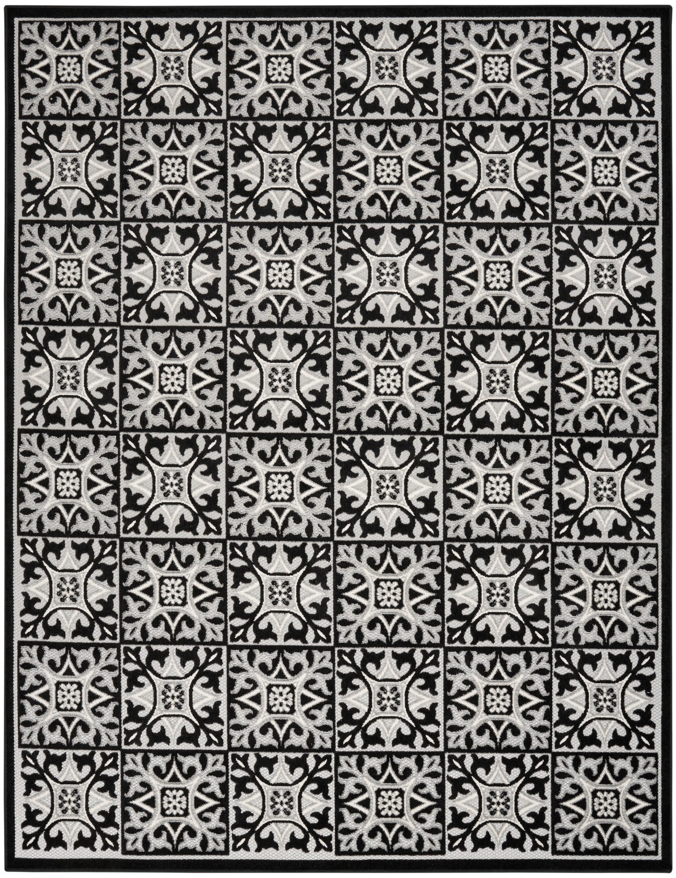 Nourison Home Splash 6' X 9' Small Geometric Area Rug, Black/White, large