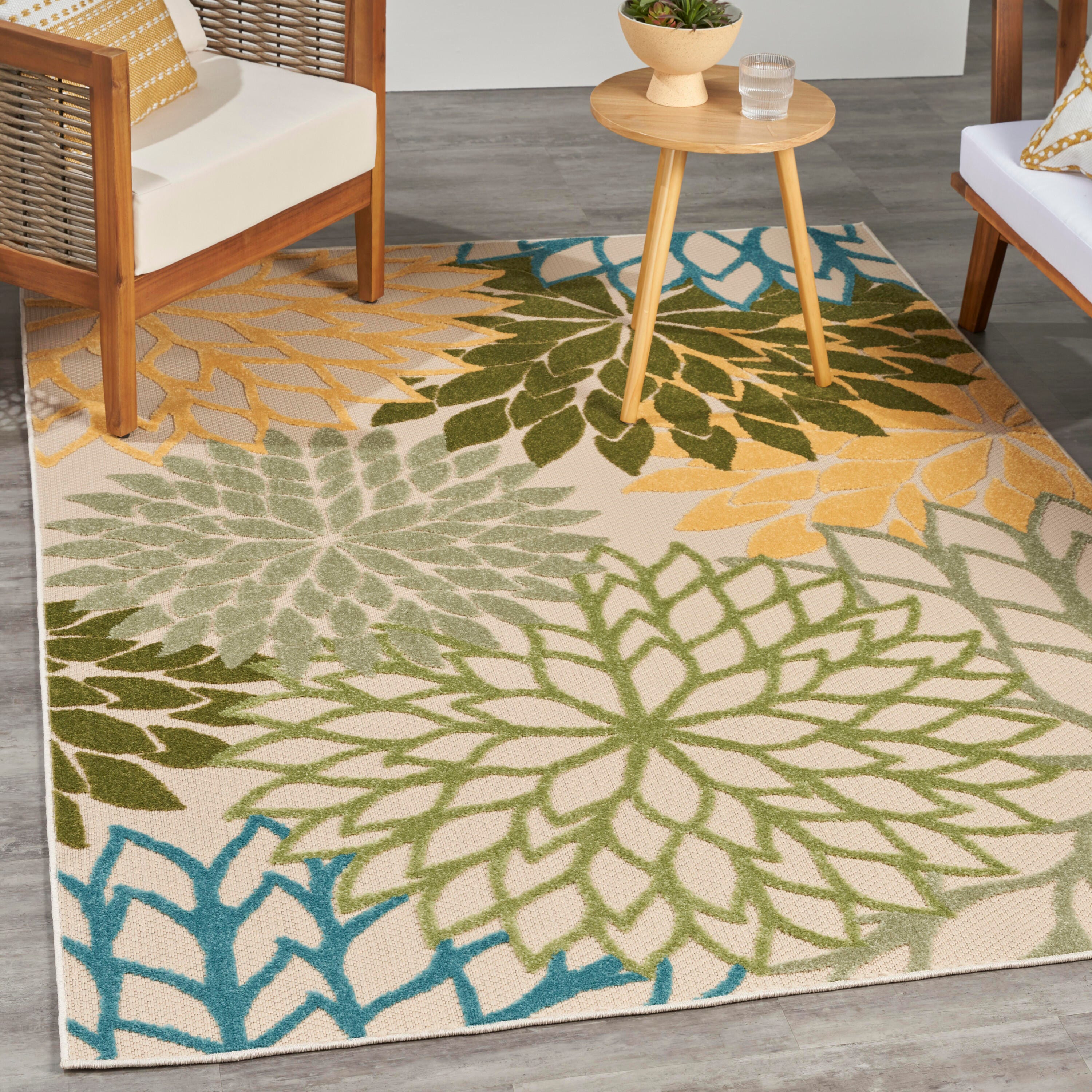 Nourison Home Splash 6' X 9' Dahlia Floral Area Rug, Green/Multi, large