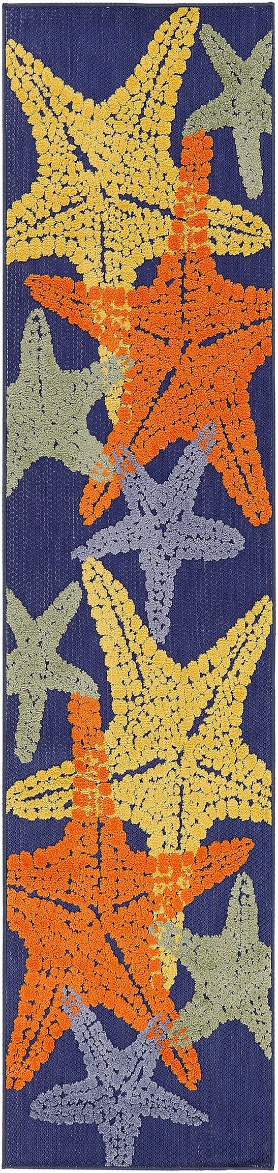 Nourison Home Splash 2' X 6' Starfish Indoor/Outdoor Area Rug, Blue/Multi, large