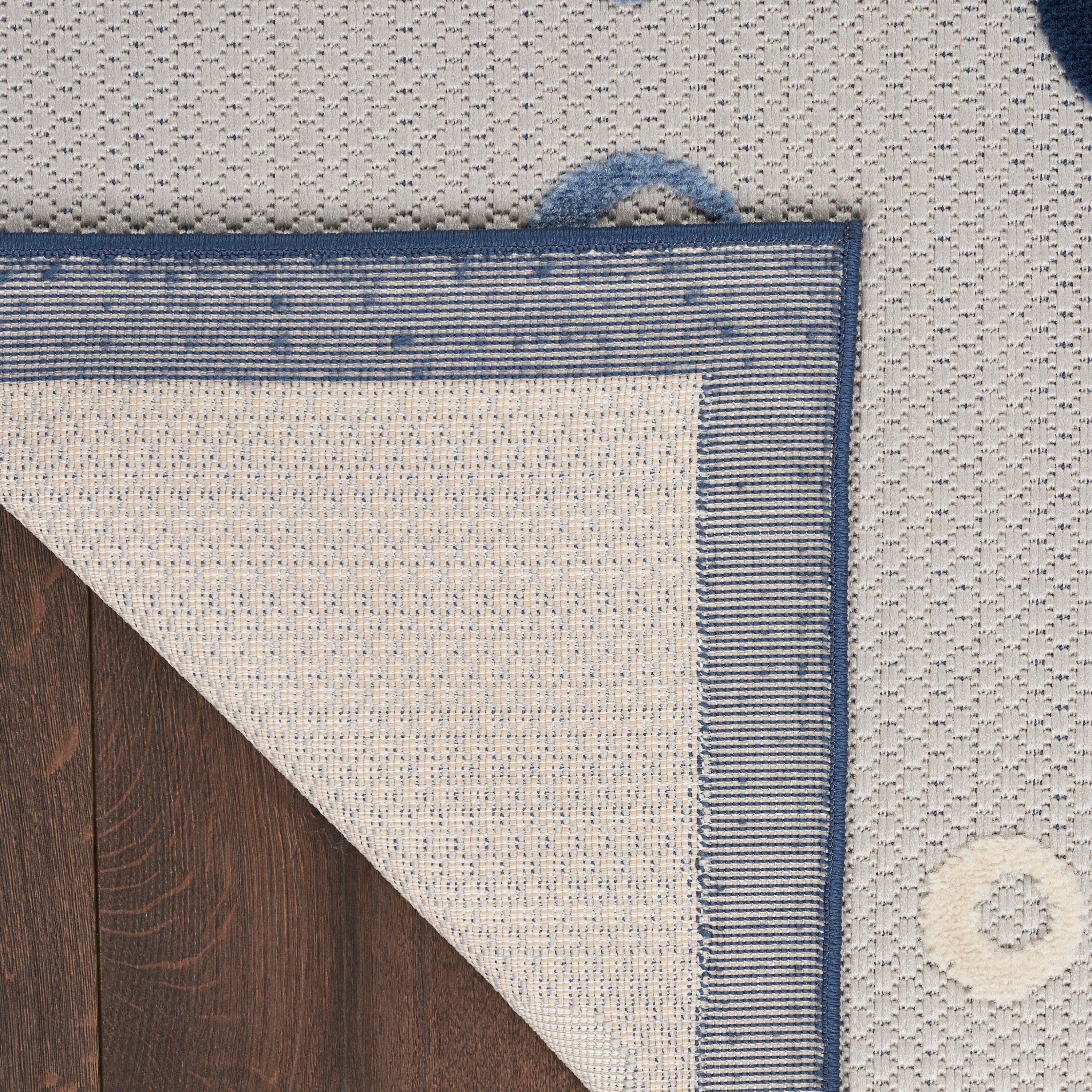 Nourison Home Splash 2' X 6' Motif Area Rug, Navy Blue, large