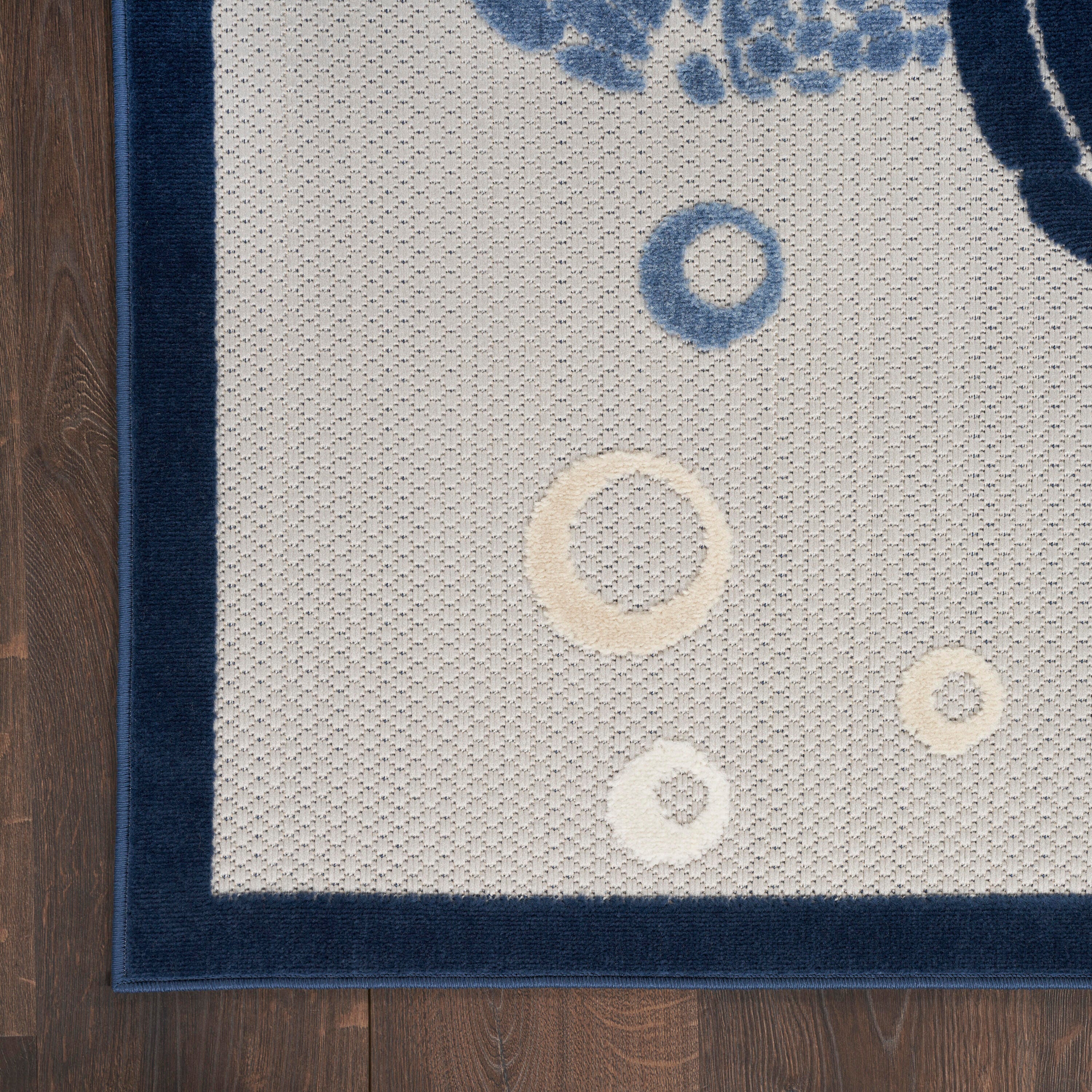 Nourison Home Splash 2' X 6' Motif Area Rug, Navy Blue, large