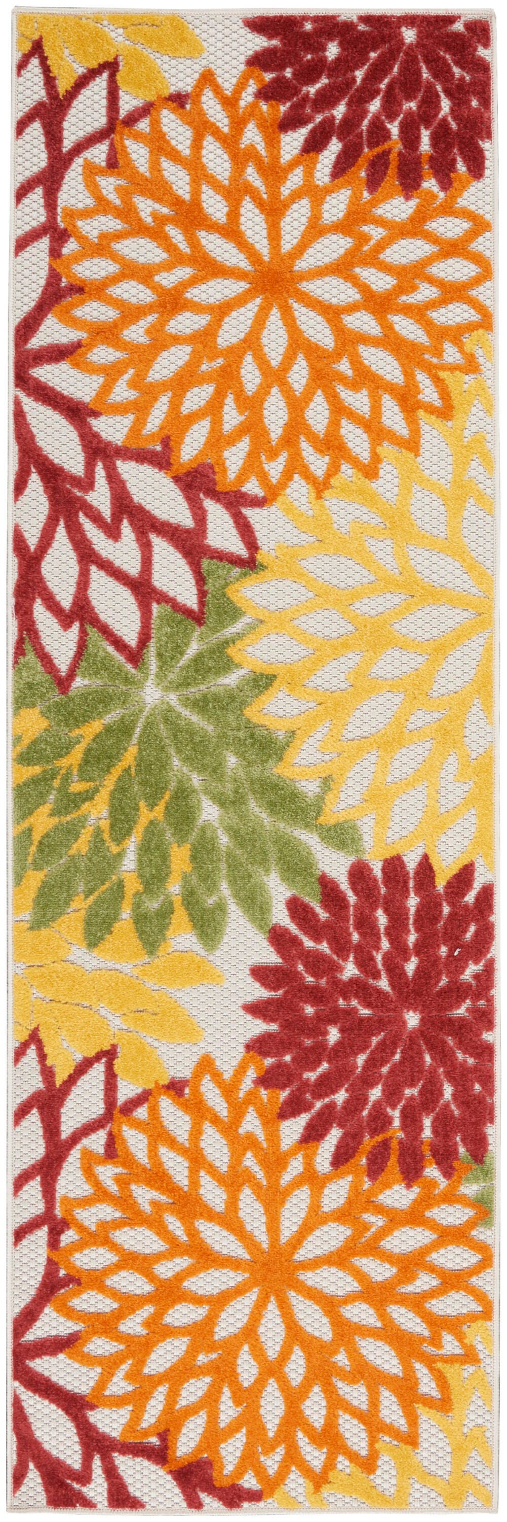 Nourison Home Splash 2'3" X 8' Dahlia Floral Area Rug, Red/Multi, large