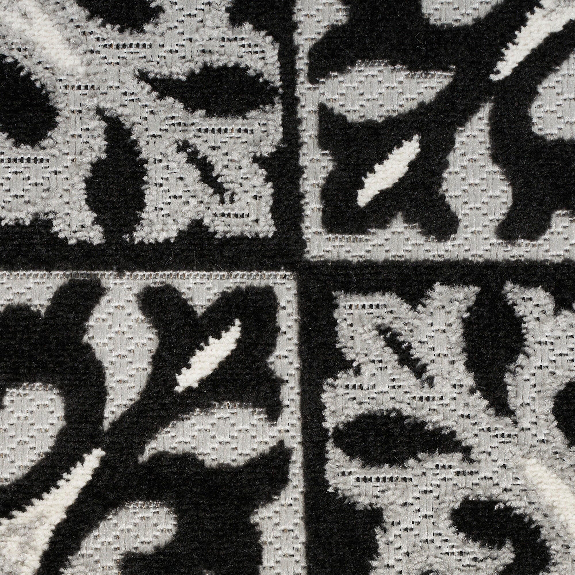 Nourison Home Splash 5'3" X 7'5 Small Geometric Area Rug, Black/White, large