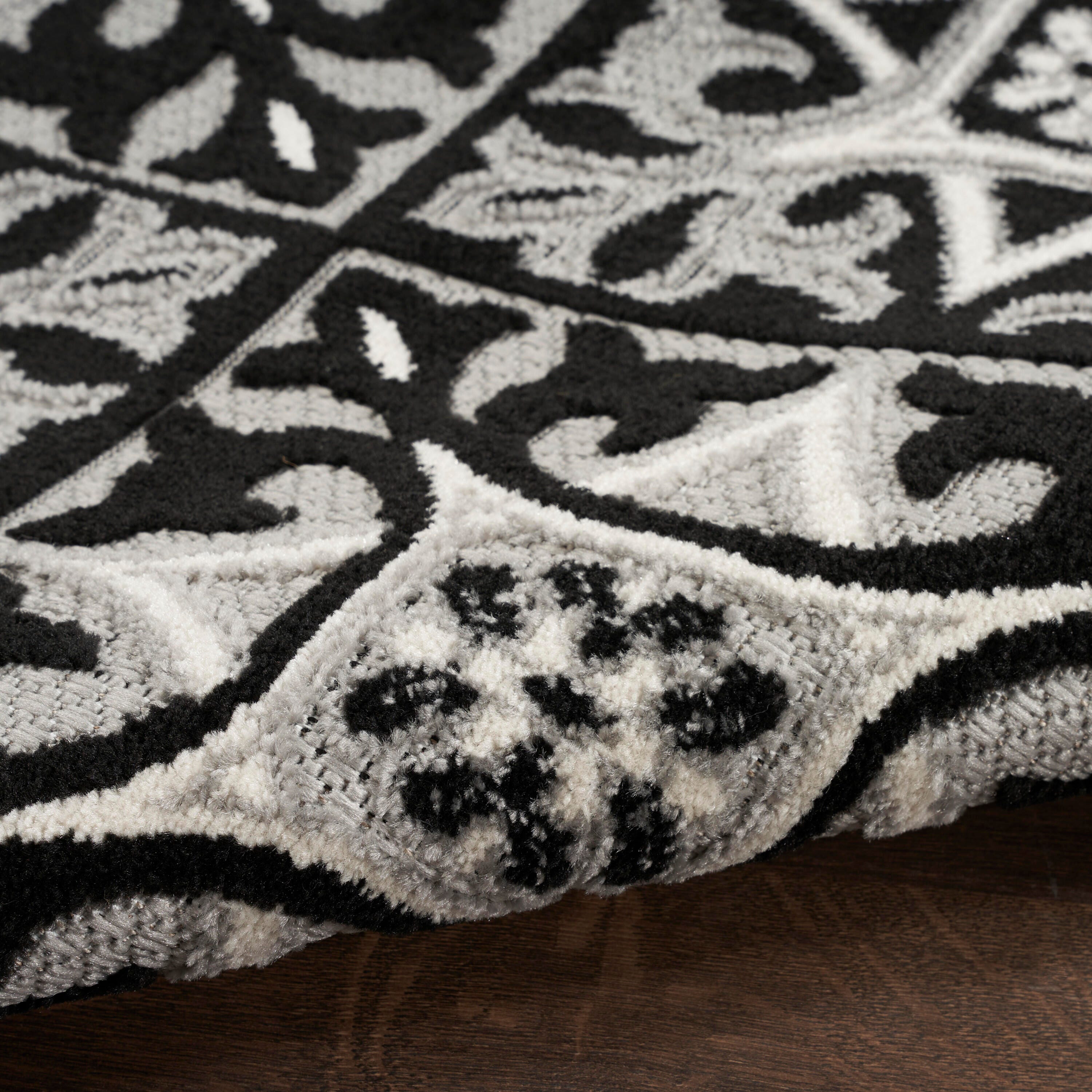 Nourison Home Splash 5'3" X 7'5 Small Geometric Area Rug, Black/White, large
