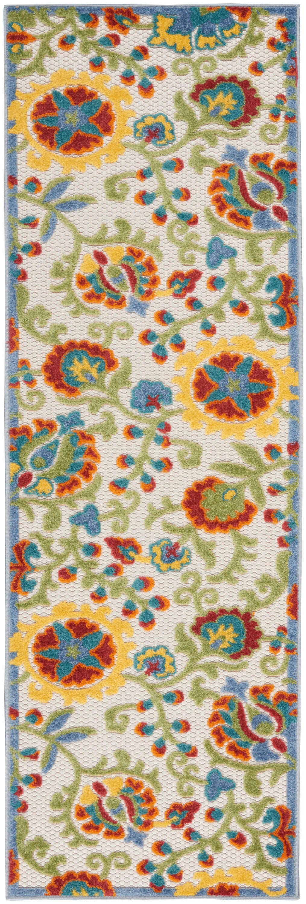 Nourison Home Splash 2'3" X 8' Leafy Vines Area Rug, Ivory/Multi, large