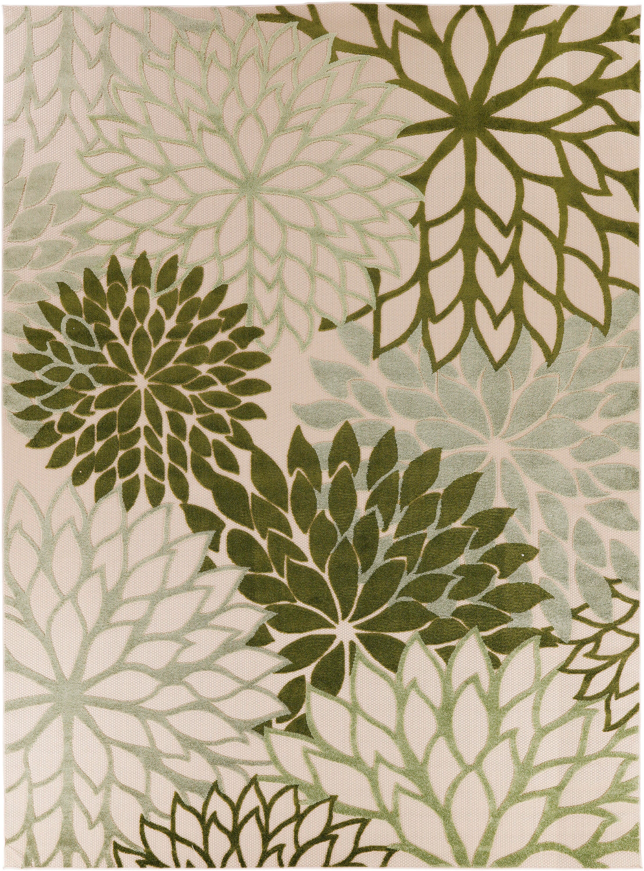 Nourison Home Splash 7'10" X 10 Dahlia Floral Area Rug, Ivory/Green, large