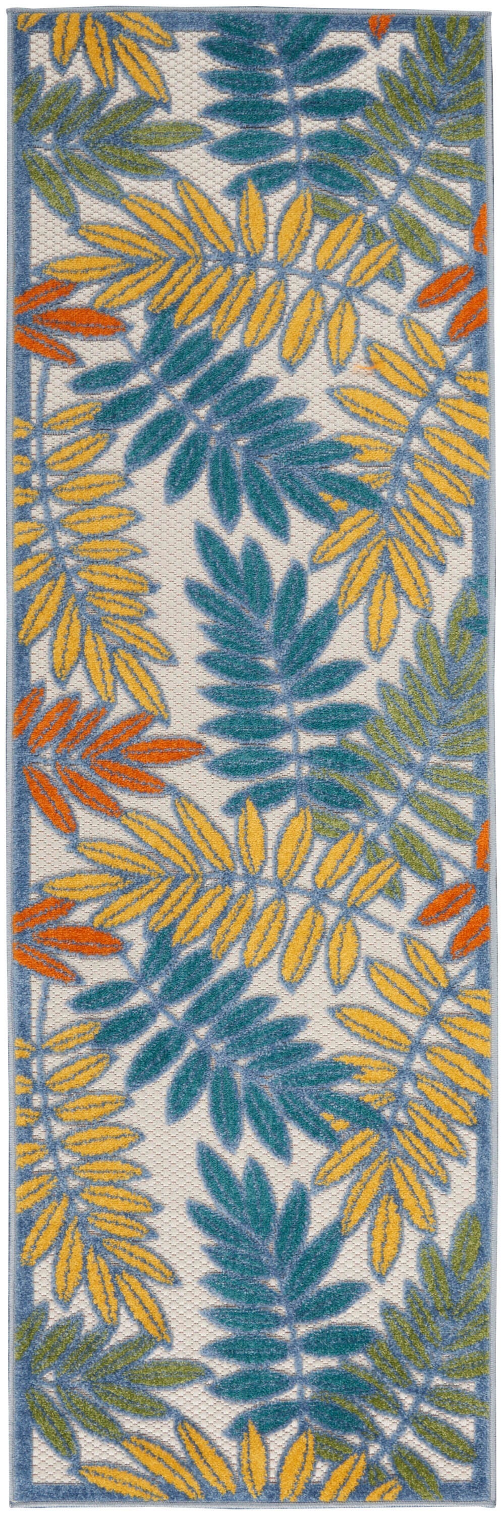 Nourison Home Splash 2'3" X 8' Botanical Pattern Area Rug, Ivory/Multi, large