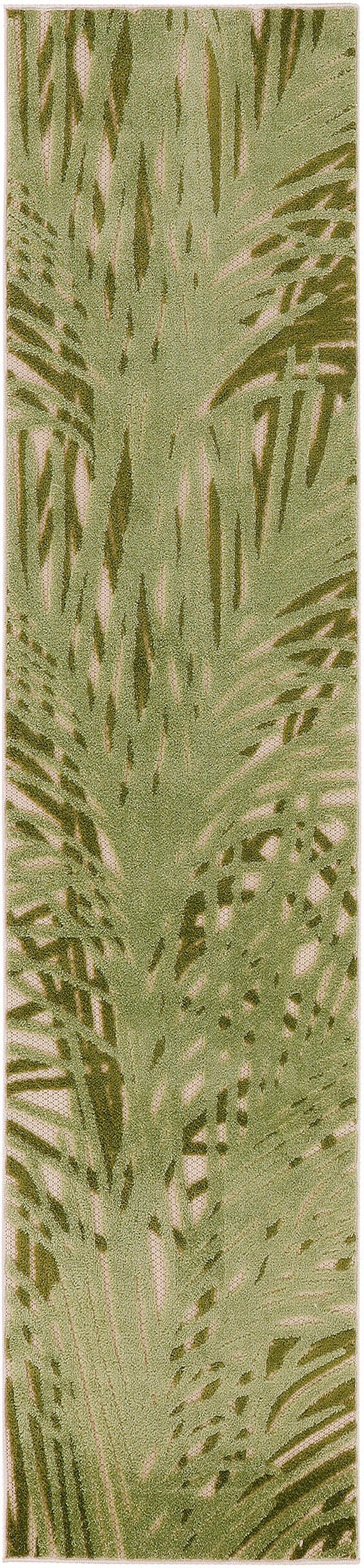 Nourison Home Splash 2'3" X 8' Organic Indoor/Outdoor Area Rug, Ivory/Green, large