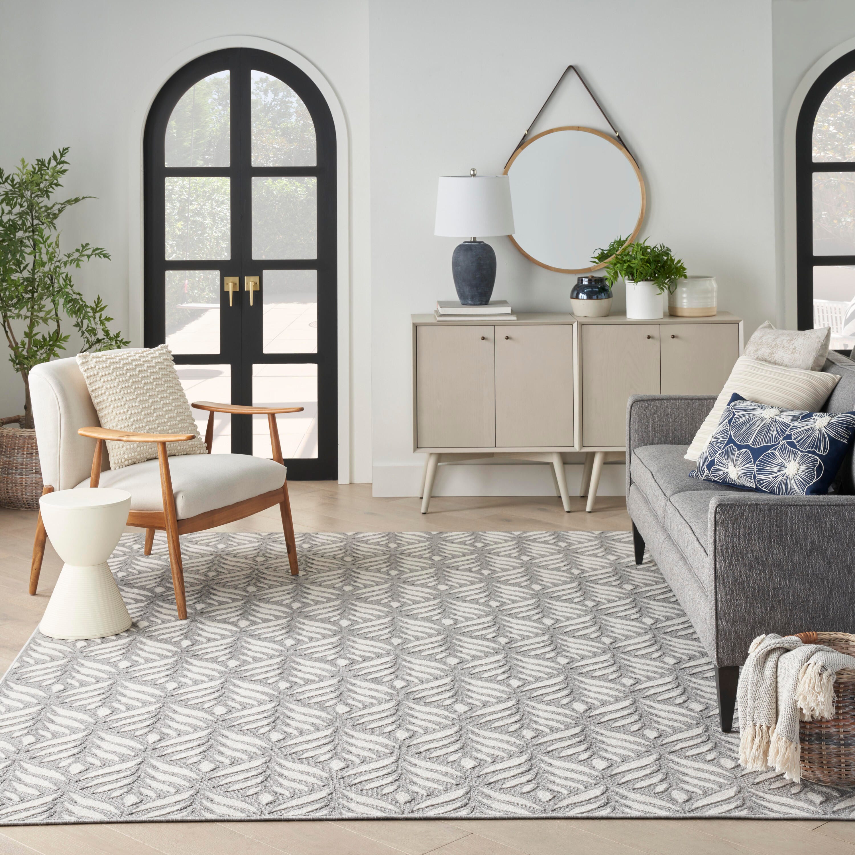 Nourison Home Splash 5'3" X 7'5 Texture Area Rug, Grey, large