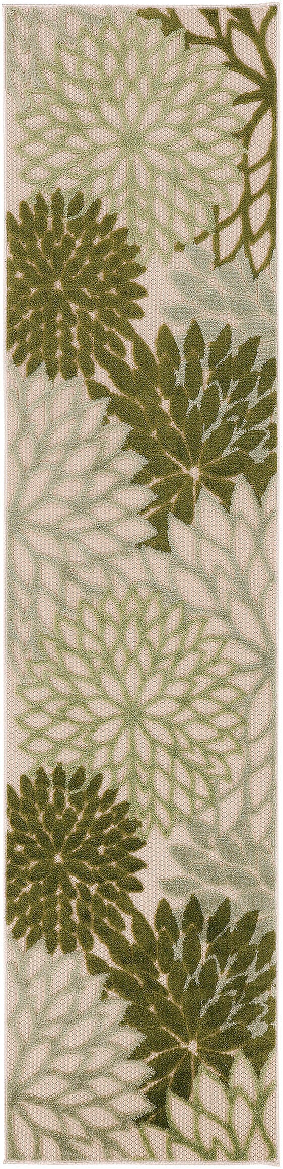 Nourison Home Splash 2' X 6' Dahlia Floral Area Rug, Ivory/Green, large