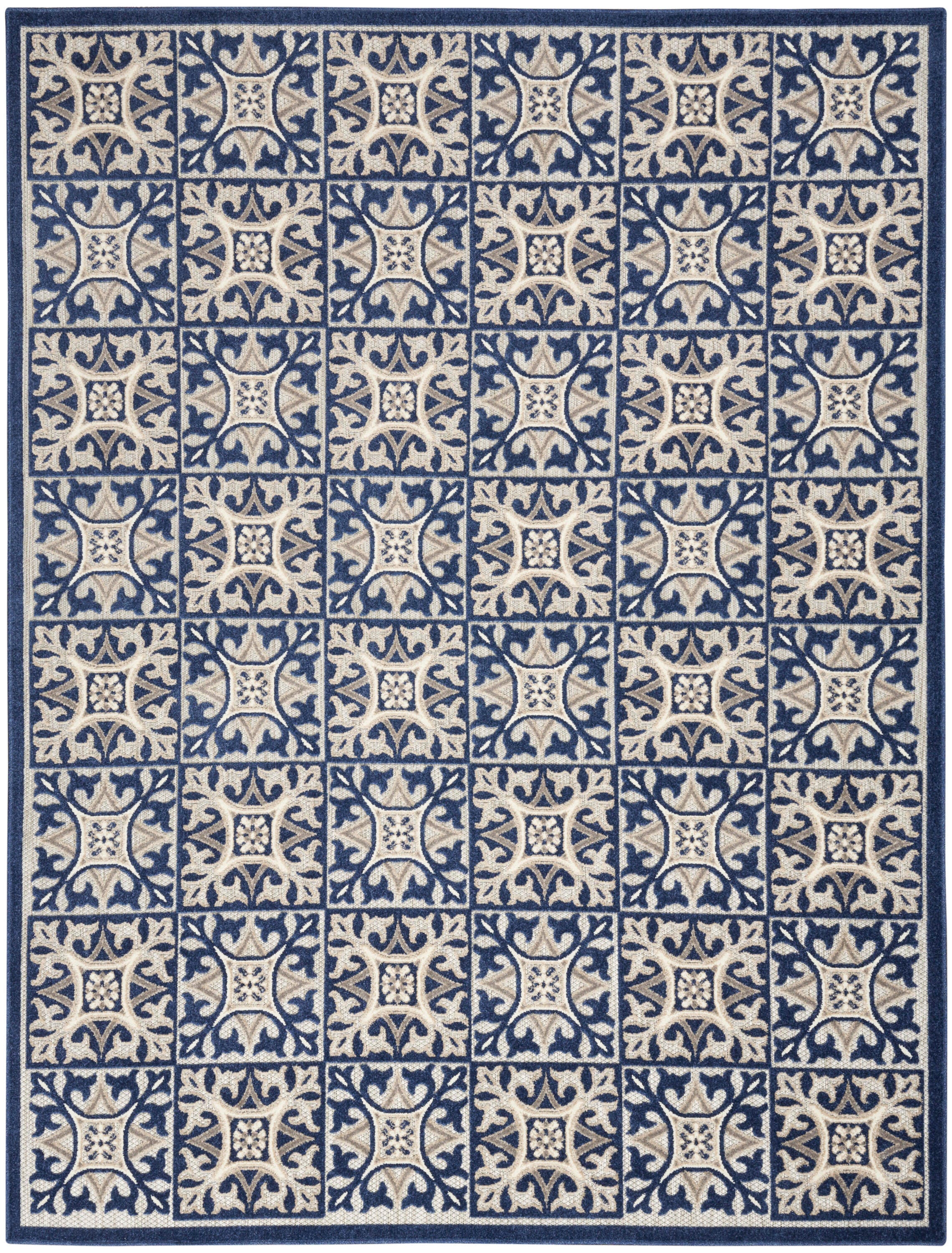 Nourison Home Splash 6' X 9' Small Geometric Area Rug, Blue, large