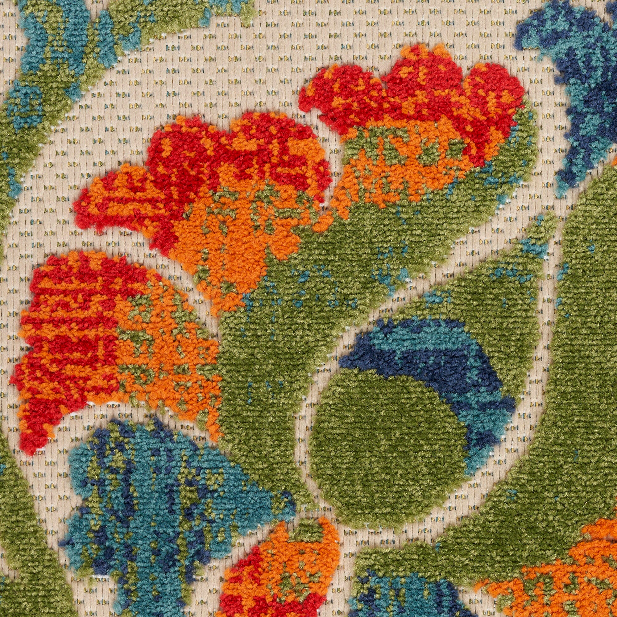 Nourison Home Splash 7'10" X Round Leafy Vines Area Rug, Red/Multi, large