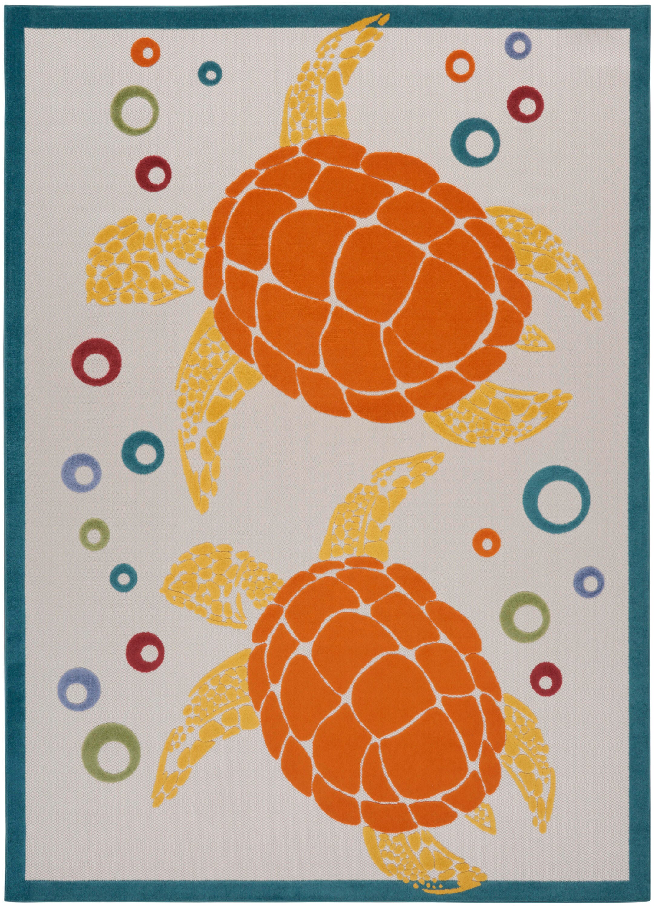Nourison Home Splash 7'10" X 10 Motif Area Rug, Teal/Multi, large