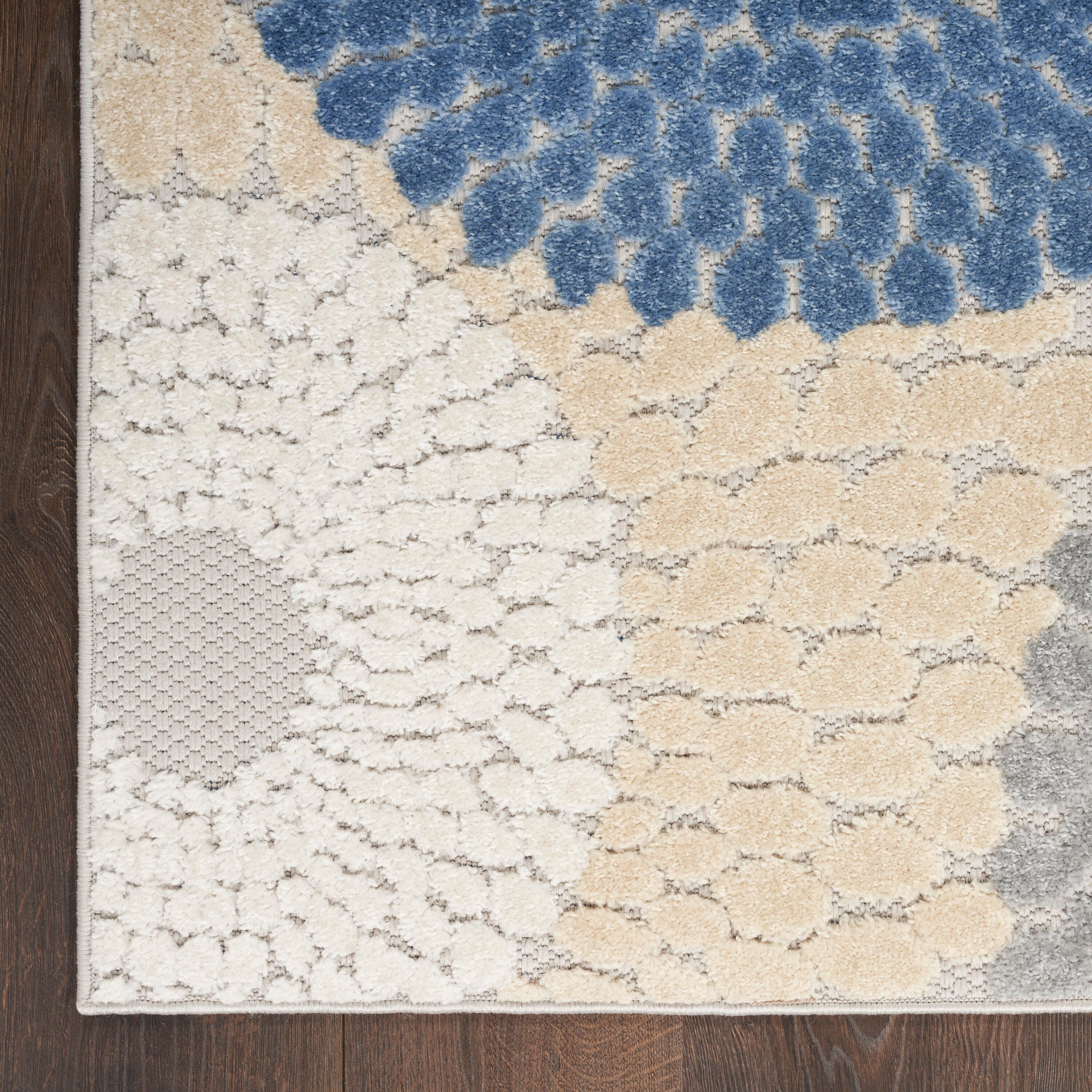 Nourison Home Splash 7'10" X 10 Circular Floral Area Rug, Blue/Gray, large