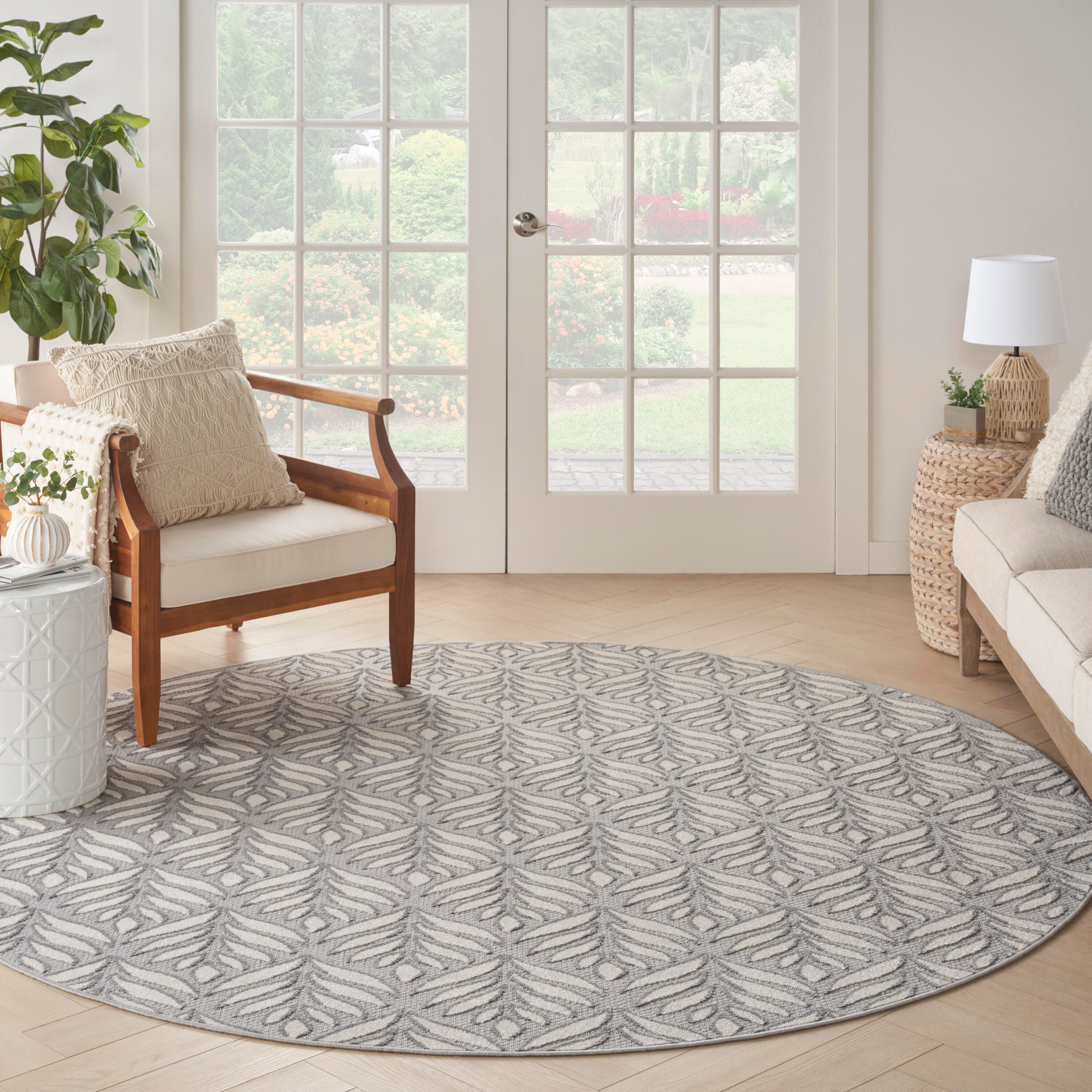 Nourison Home Splash 7'10" X Round Texture Area Rug, Grey, large