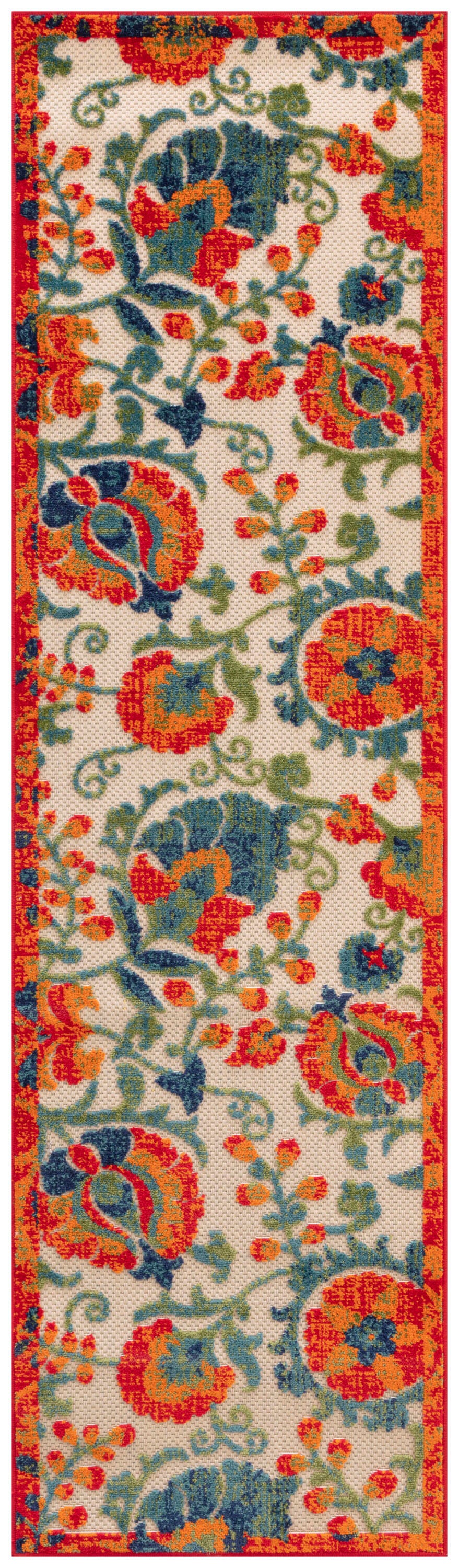 Nourison Home Splash 2'3" X 8' Leafy Vines Area Rug, Red/Multi, large