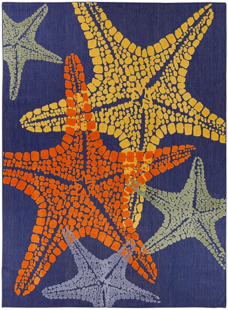 Nourison Home Splash 9' X 12' Starfish Indoor/Outdoor Area Rug, Blue/Multi