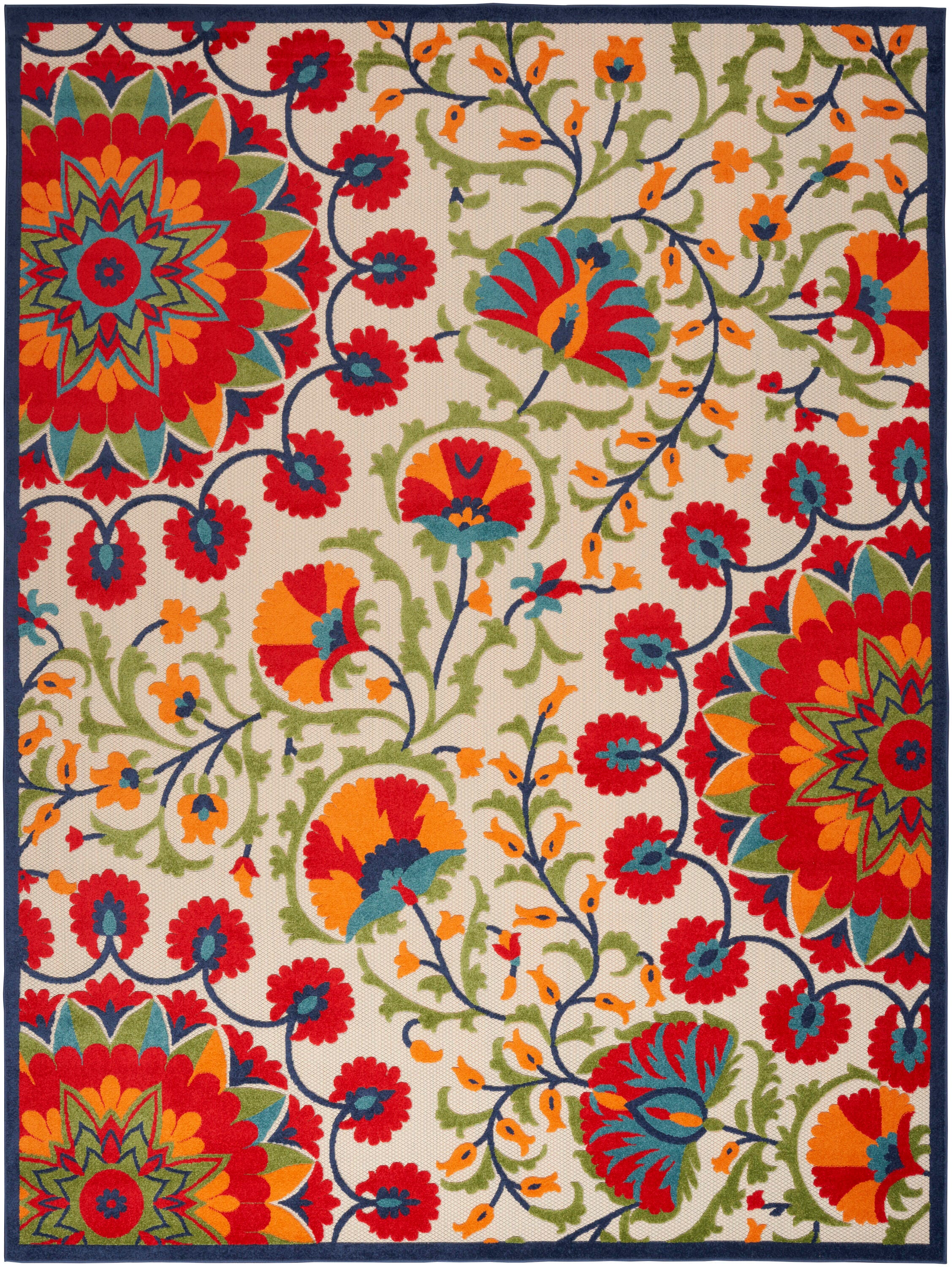 Nourison Home Splash 9' X 12' Rosette Area Rug, Red/Multi, large