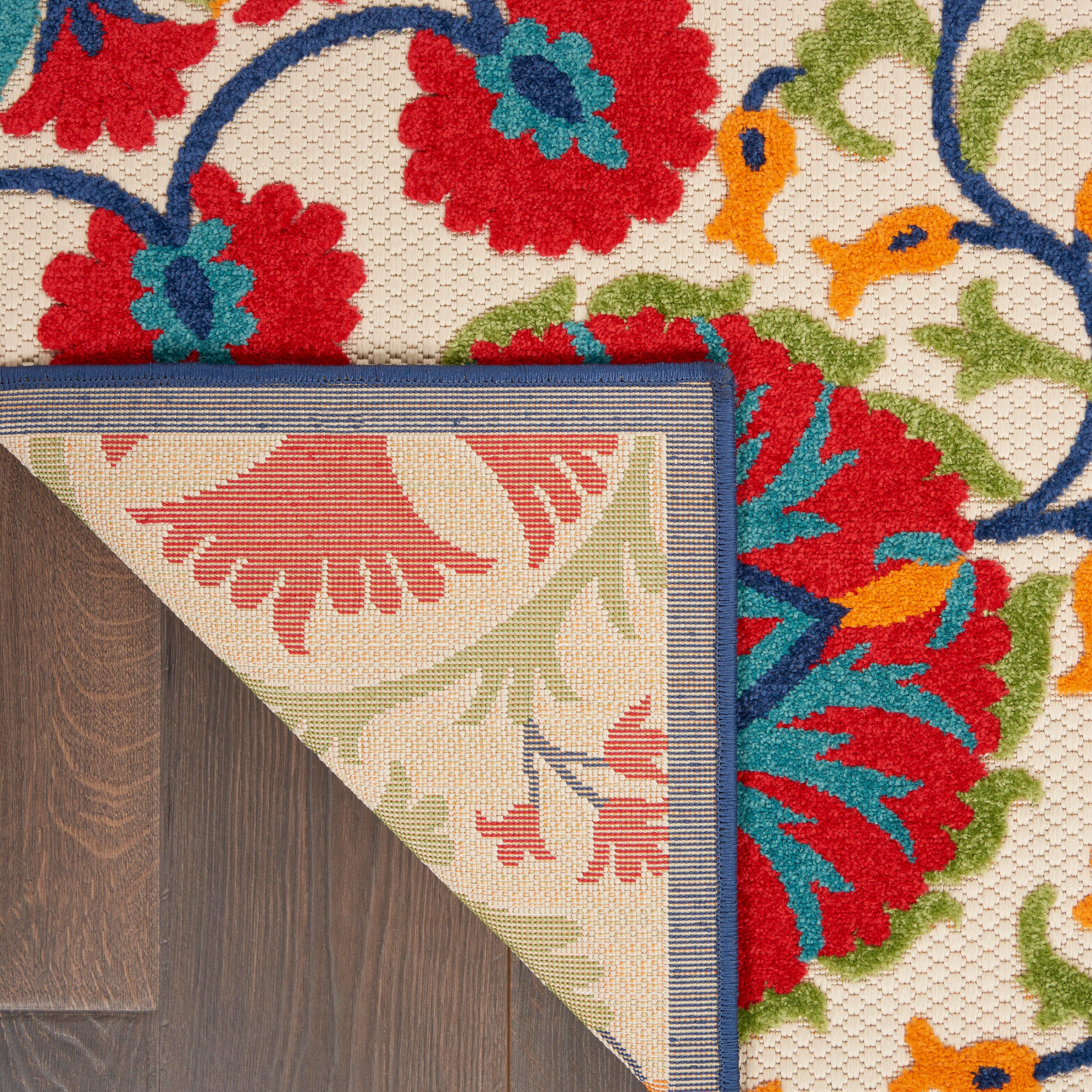 Nourison Home Splash 9' X 12' Rosette Area Rug, Red/Multi, large