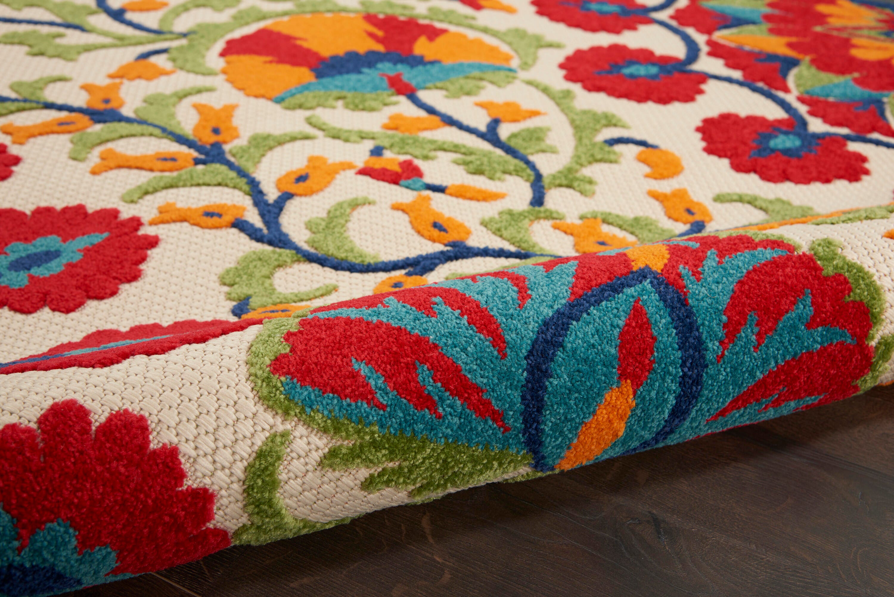 Nourison Home Splash 9' X 12' Rosette Area Rug, Red/Multi, large