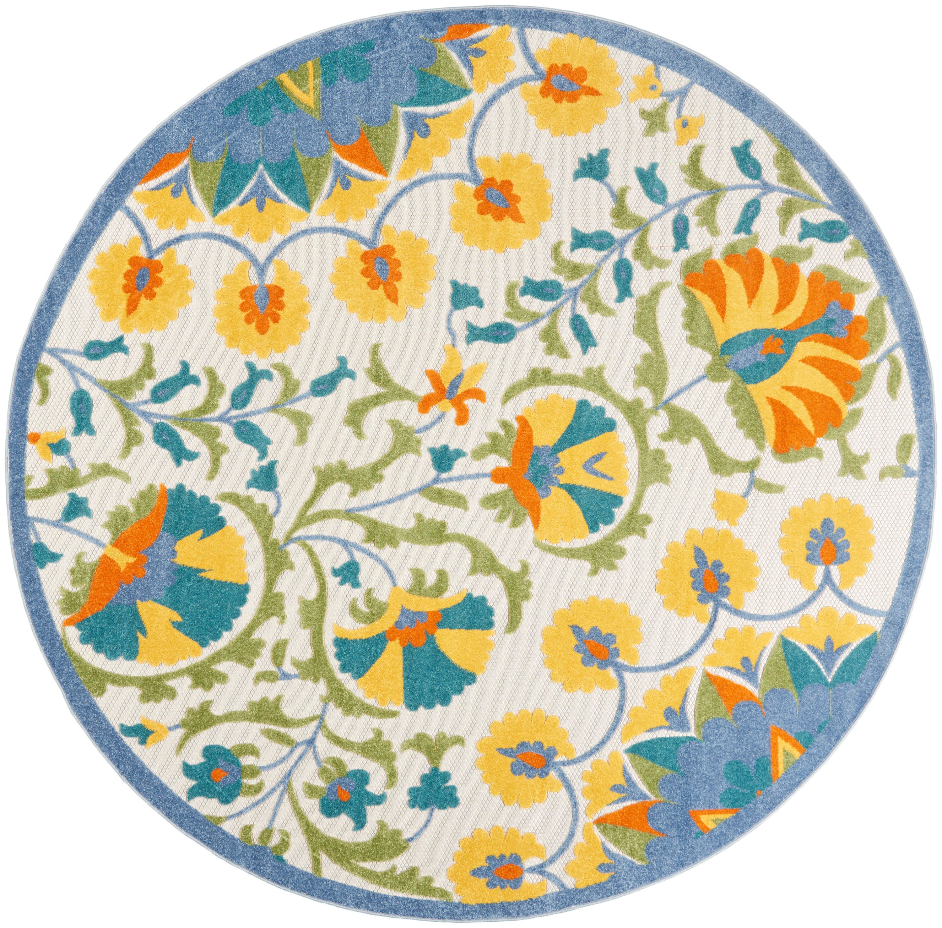 Nourison Home Splash 7'10"X Round Petals Area Rug, Multi, large