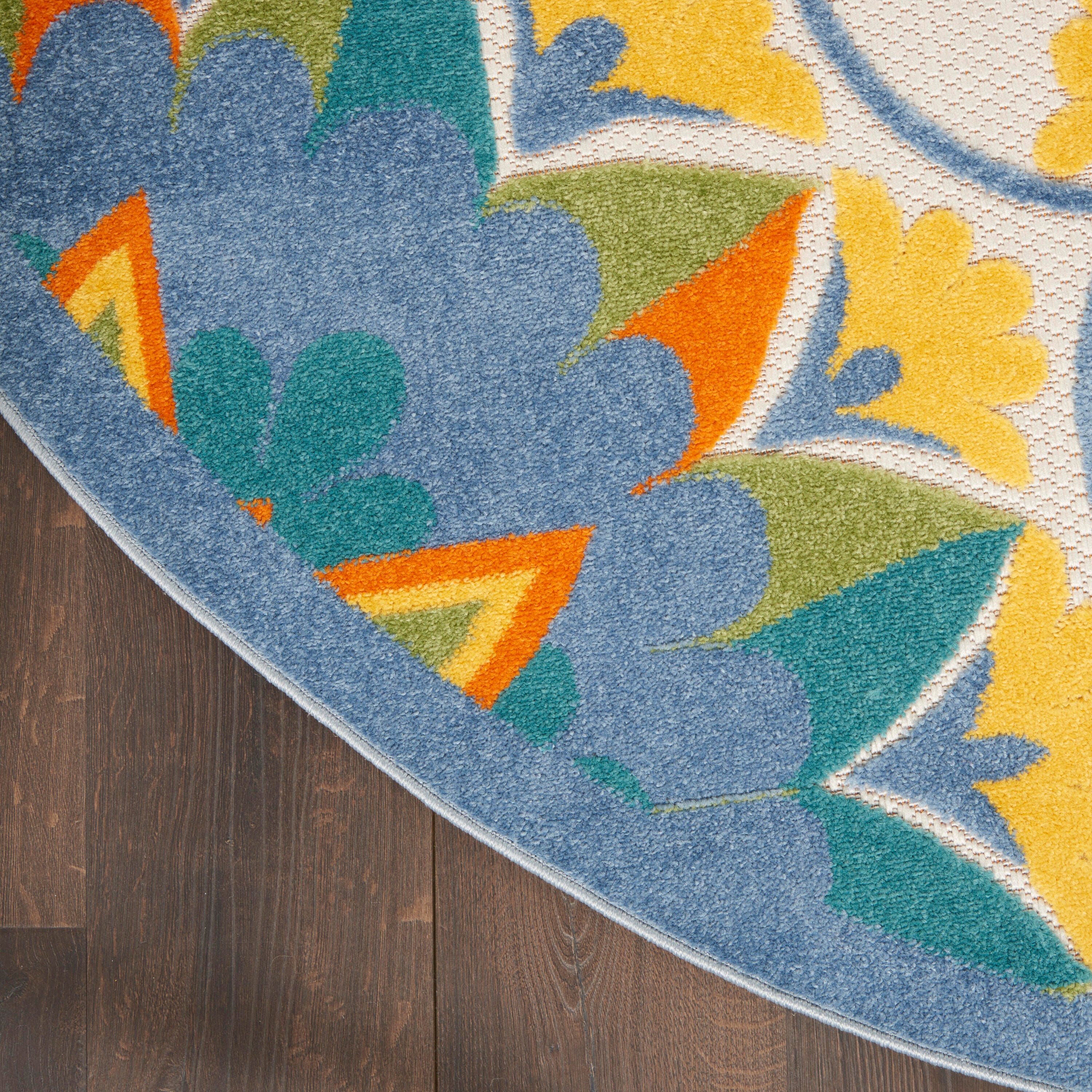 Nourison Home Splash 7'10"X Round Petals Area Rug, Multi, large