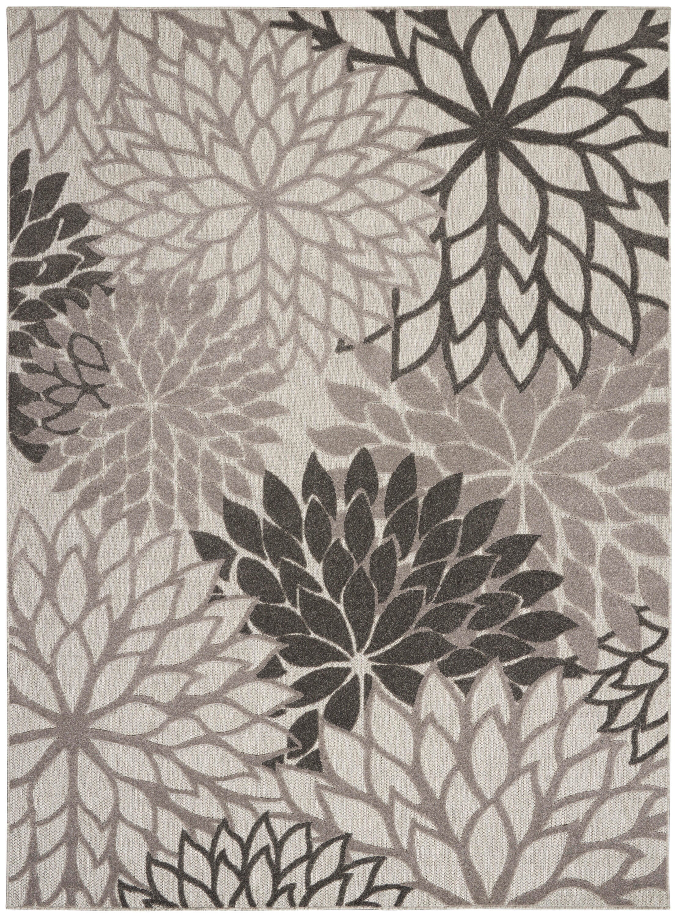 Nourison Home Splash 9' X 12' Dahlia Floral Area Rug, Silver Gray, large