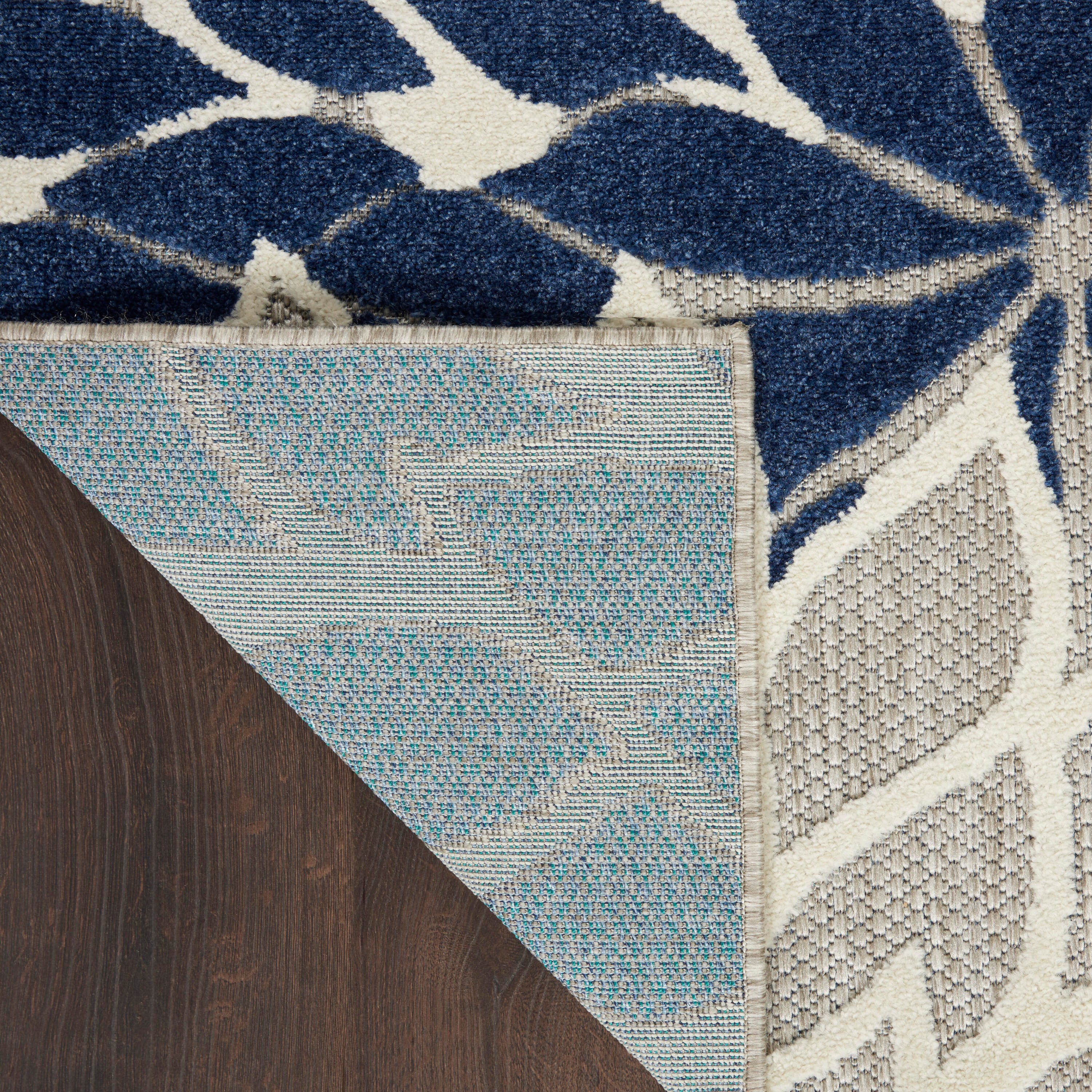 Nourison Home Splash 9' X 12' Dahlia Floral Area Rug, Ivory/Navy, large