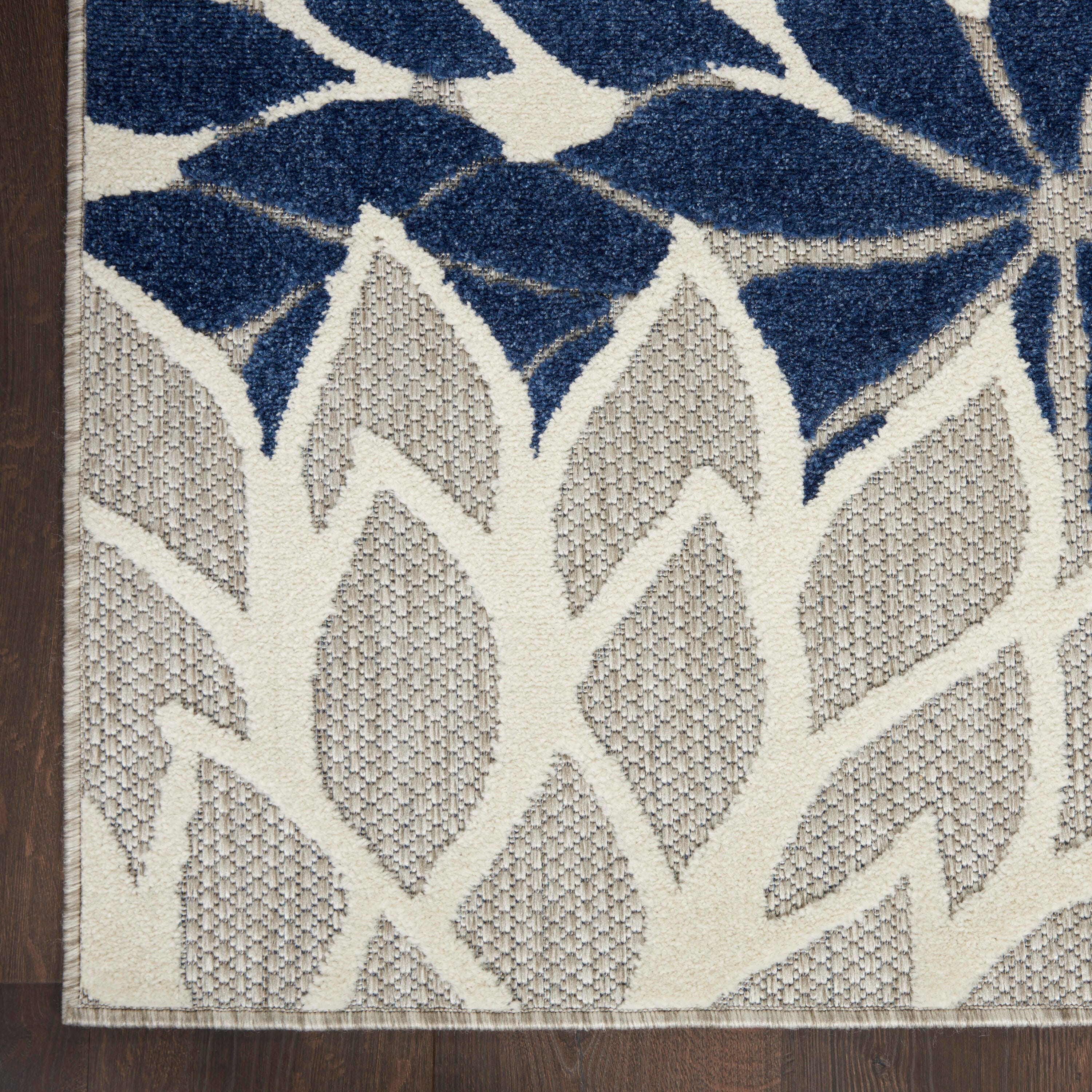 Nourison Home Splash 9' X 12' Dahlia Floral Area Rug, Ivory/Navy, large