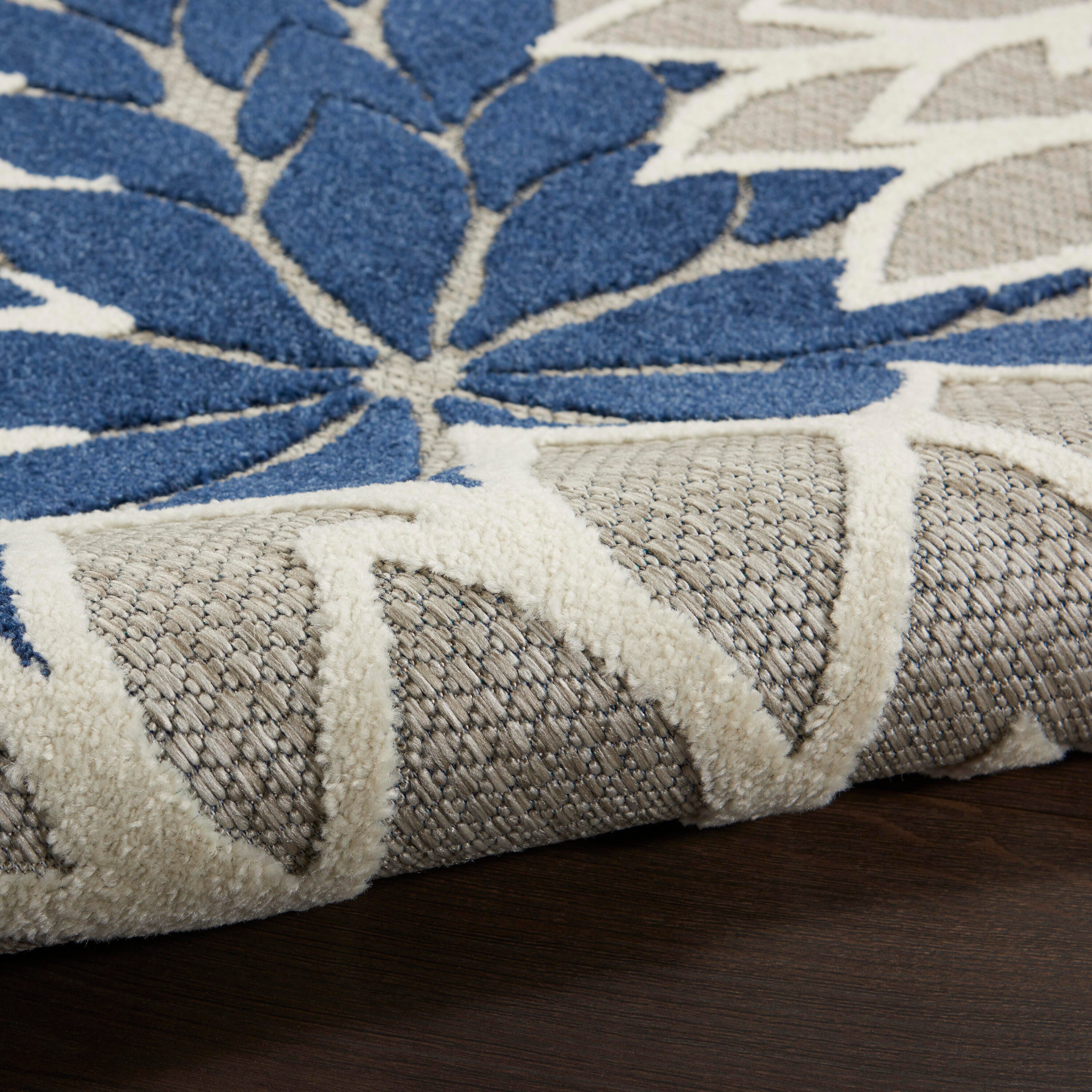 Nourison Home Splash 9' X 12' Dahlia Floral Area Rug, Ivory/Navy, large