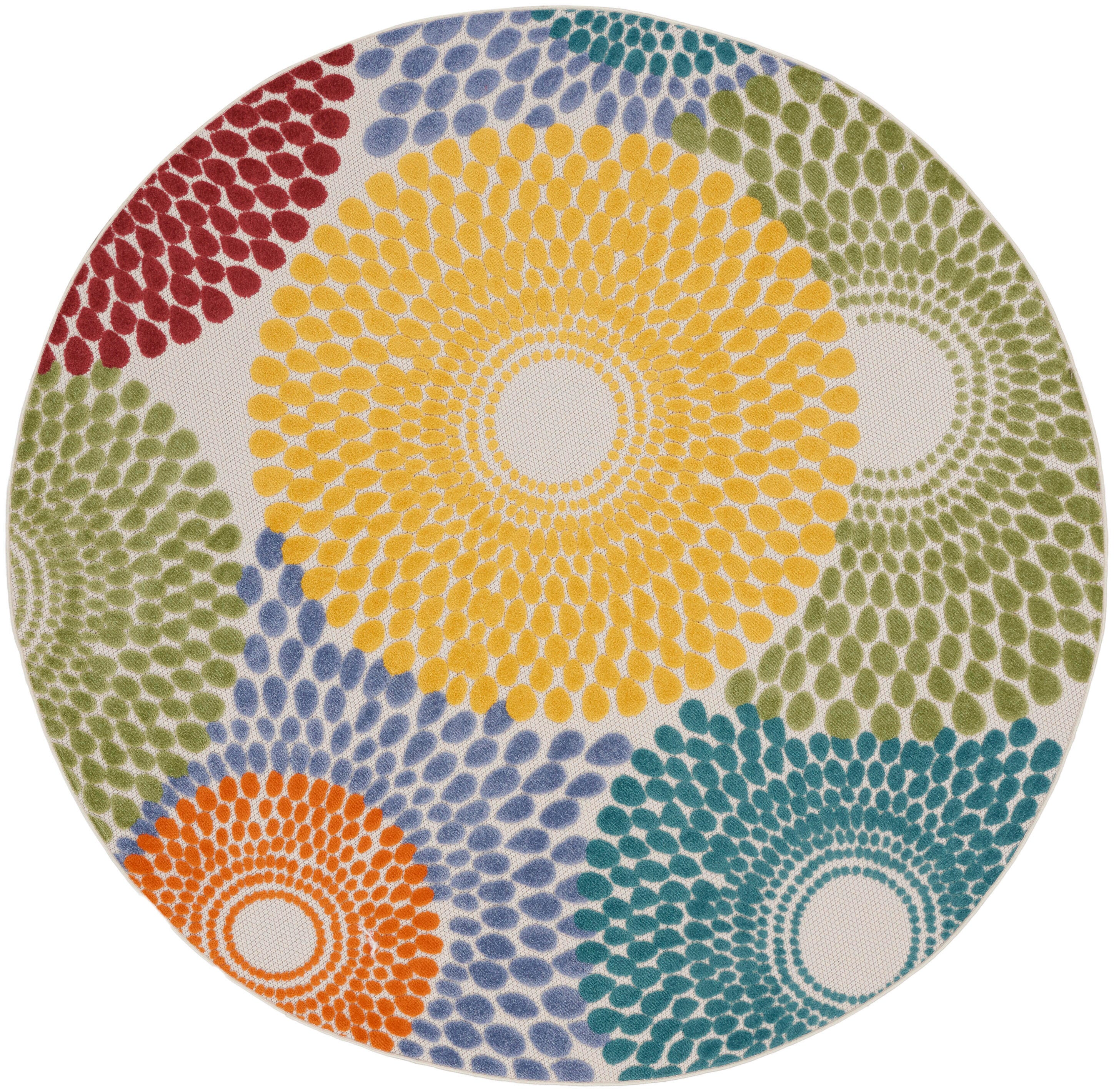Nourison Home Splash 7'10"X Round Circular Floral Area Rug, Multi, large