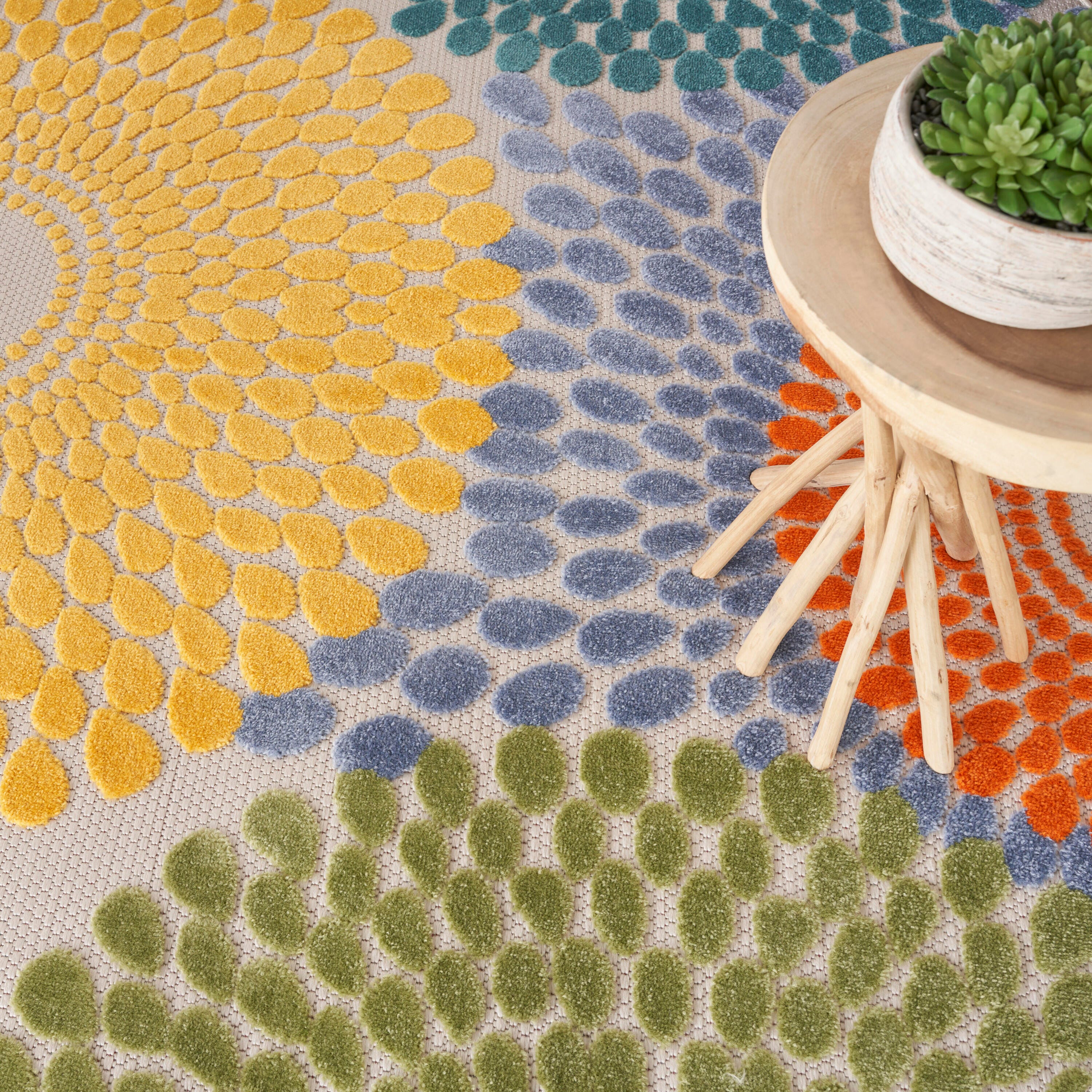 Nourison Home Splash 7'10"X Round Circular Floral Area Rug, Multi, large