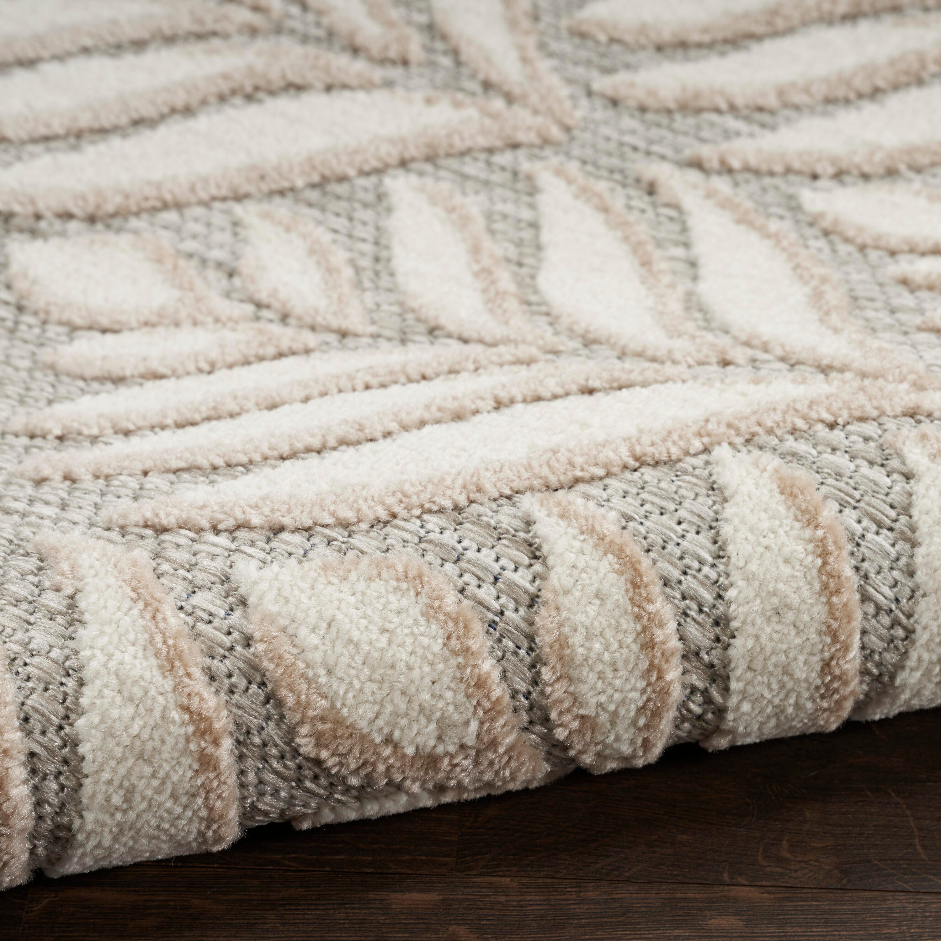 Nourison Home Splash 7'10"X Round Texture Area Rug, Ivory/Gray, large