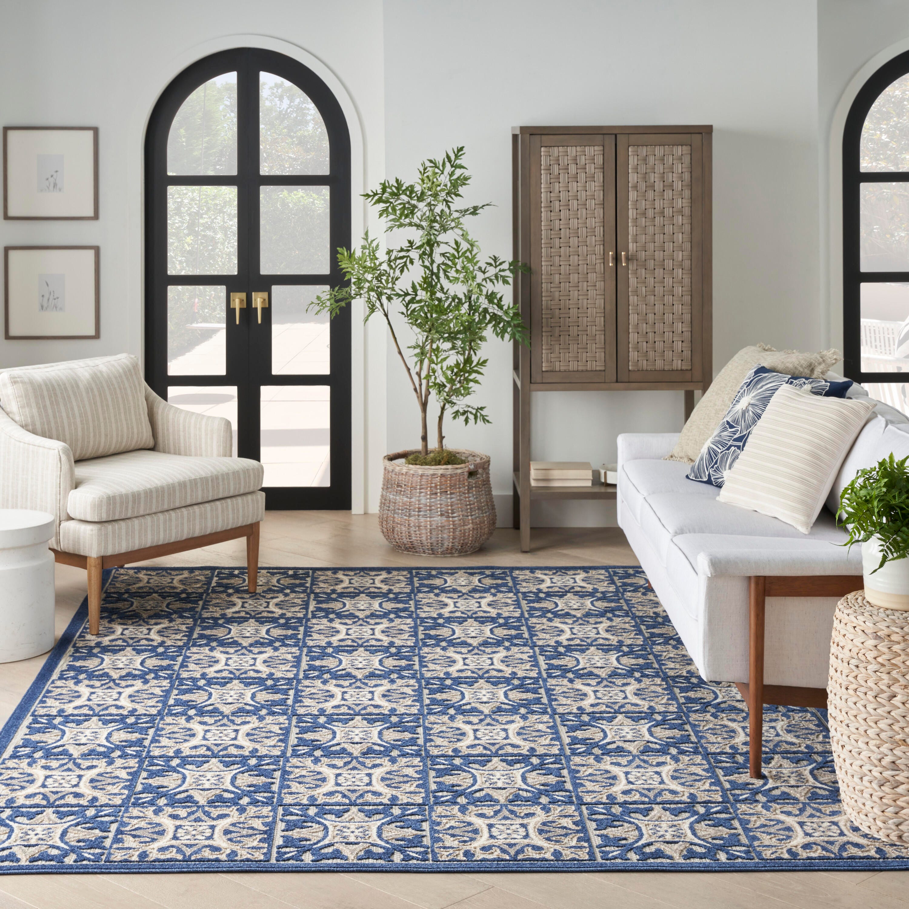 Nourison Home Splash 9' X 12' Small Geometric Area Rug, Blue, large