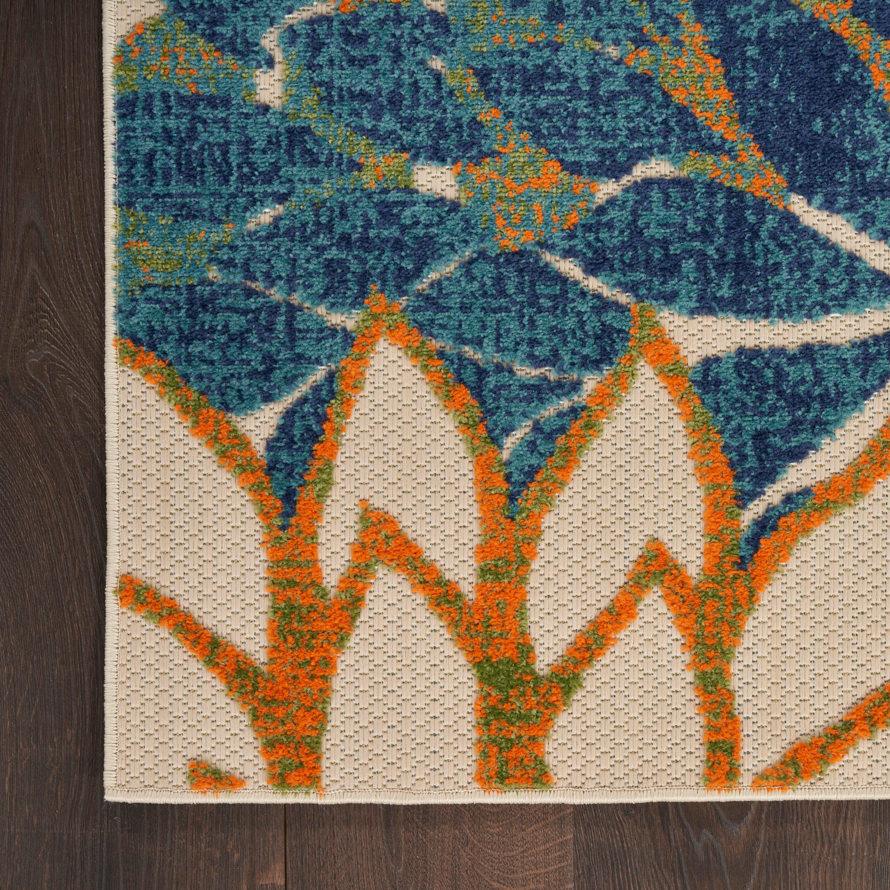 Nourison Home Splash 9' X 12' Dahlia Floral Area Rug, Blue Green, large
