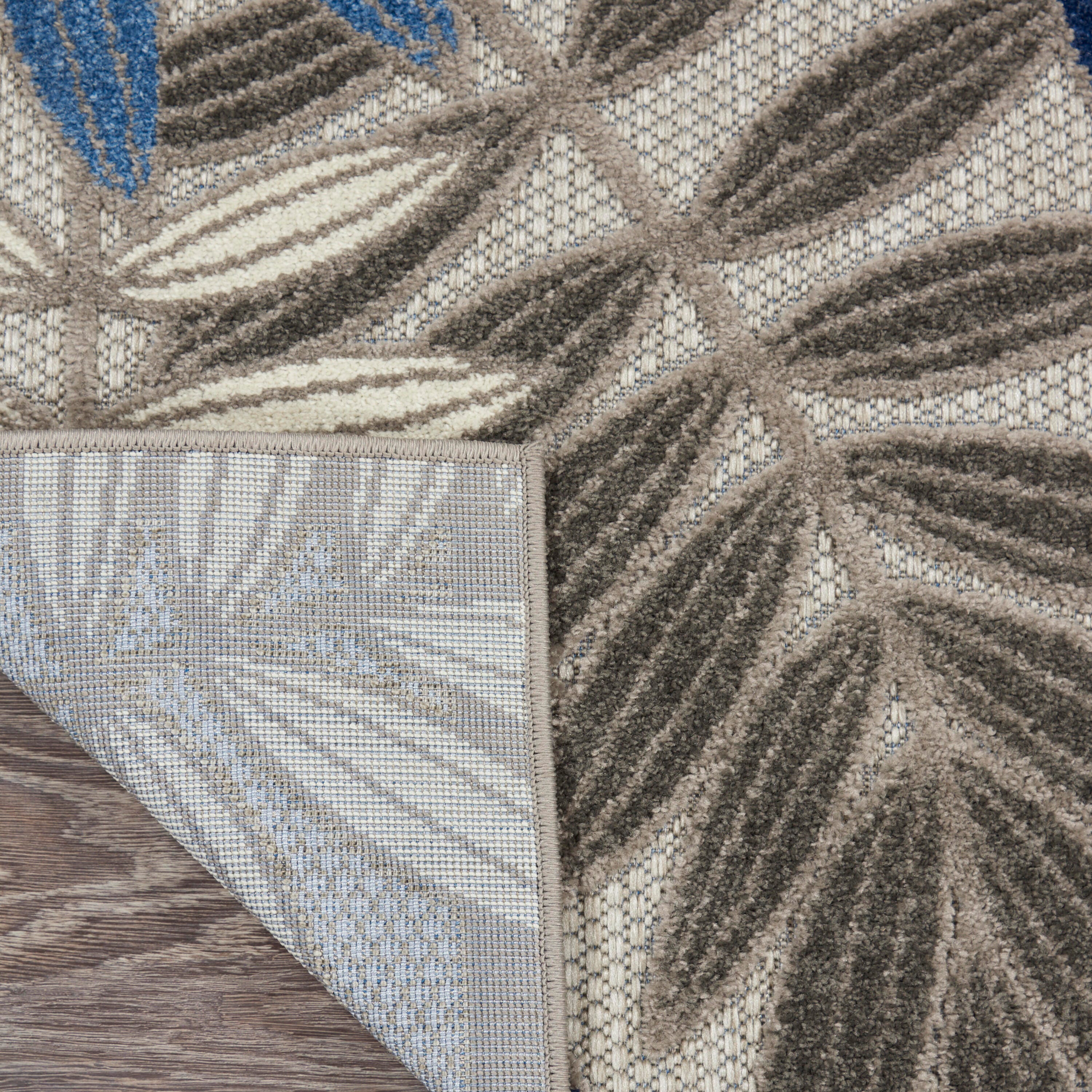 Nourison Home Splash 9' X 12' Botanical Pattern Area Rug, Gray/Blue, large