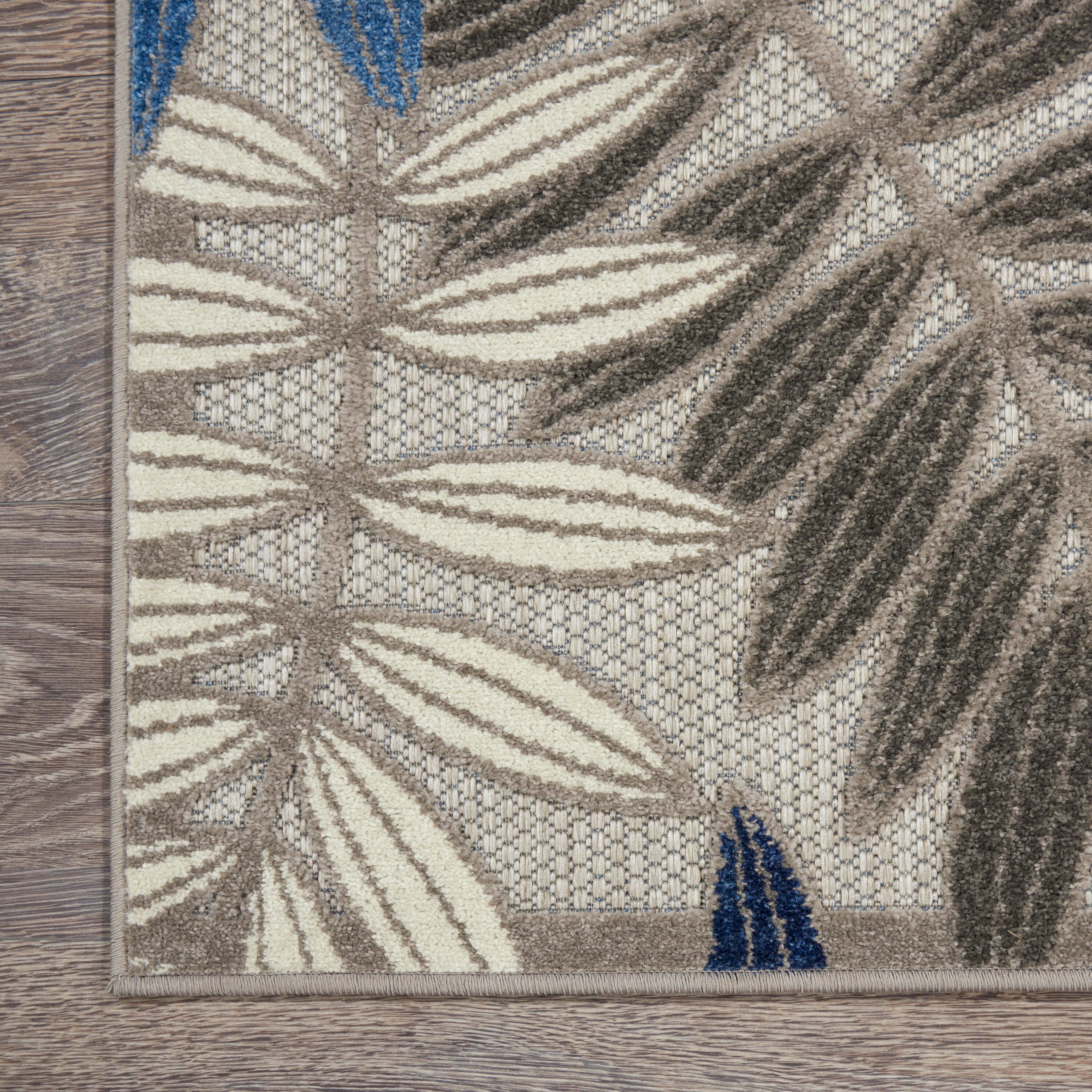 Nourison Home Splash 9' X 12' Botanical Pattern Area Rug, Gray/Blue, large