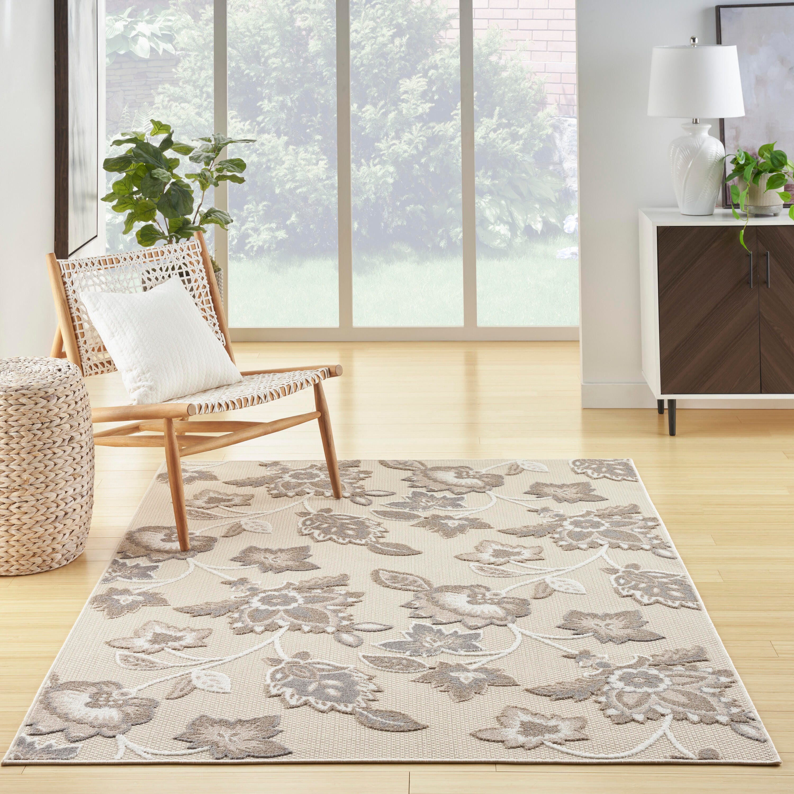 Nourison Home Splash 9' X 12' Floral Area Rug, Beige, large